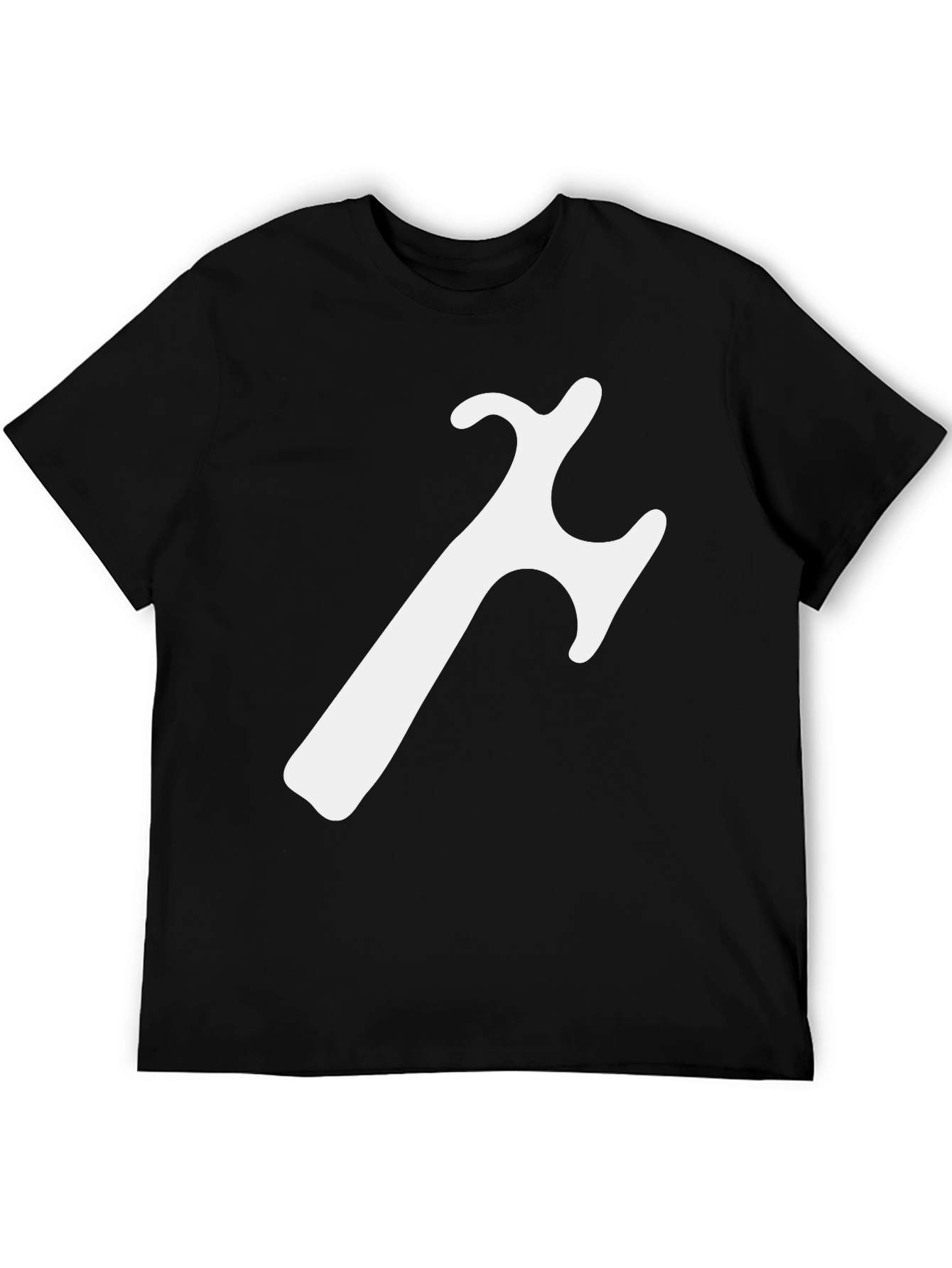 Black Modern Black T-Shirt with Abstract White Graphic view 5