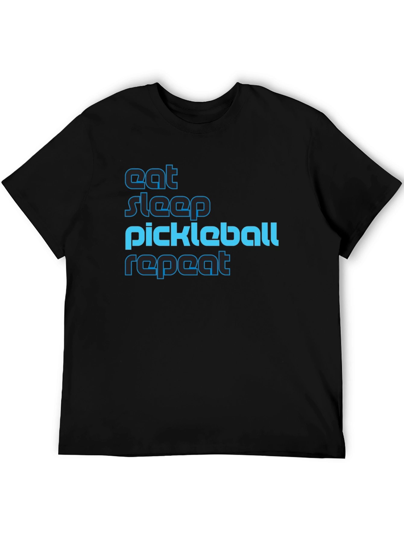 Black Eat Sleep Pickleball Repeat Graphic Tee view 5