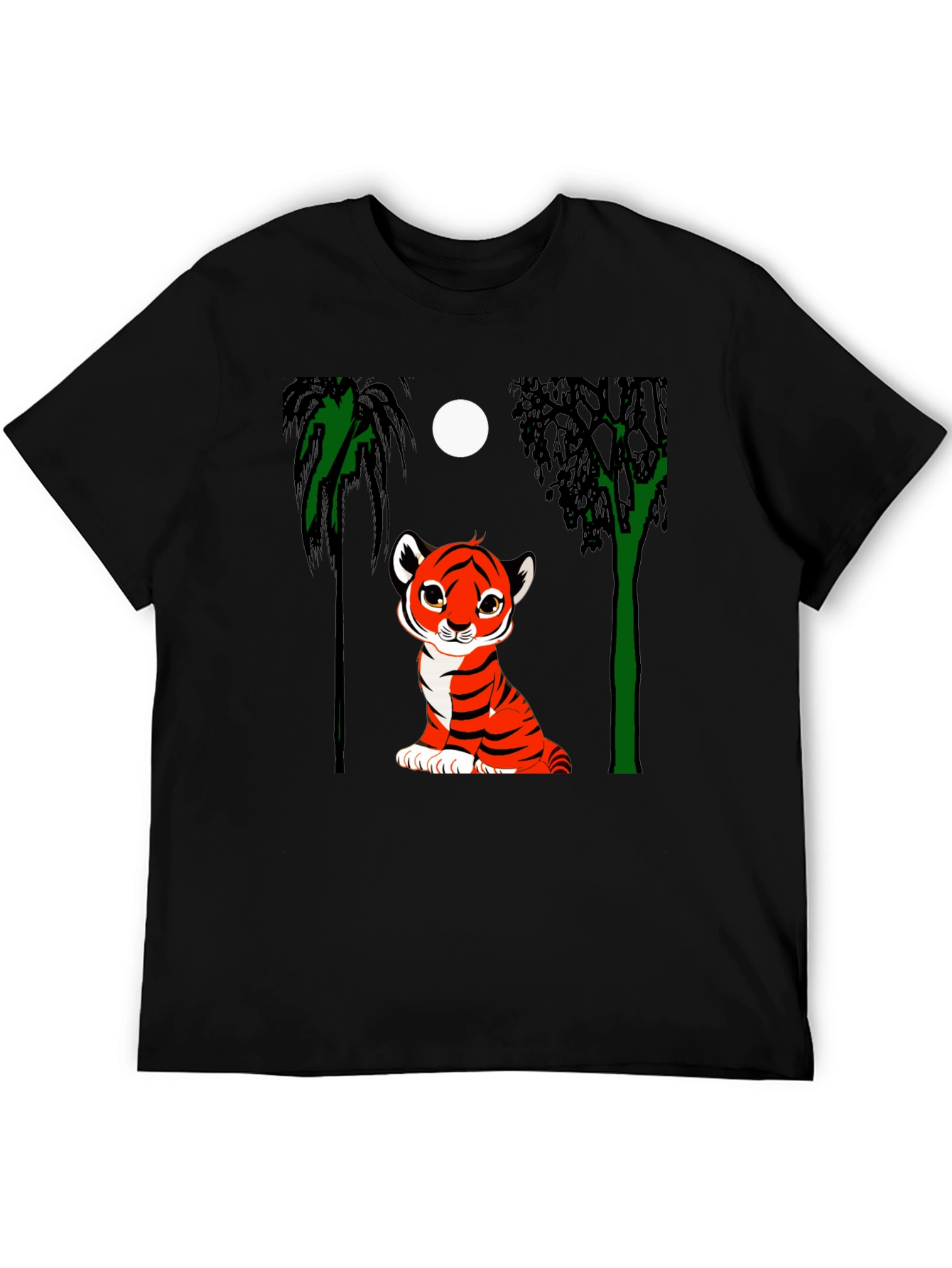 Black Cute Tiger Cub Graphic Tee - Black view 5