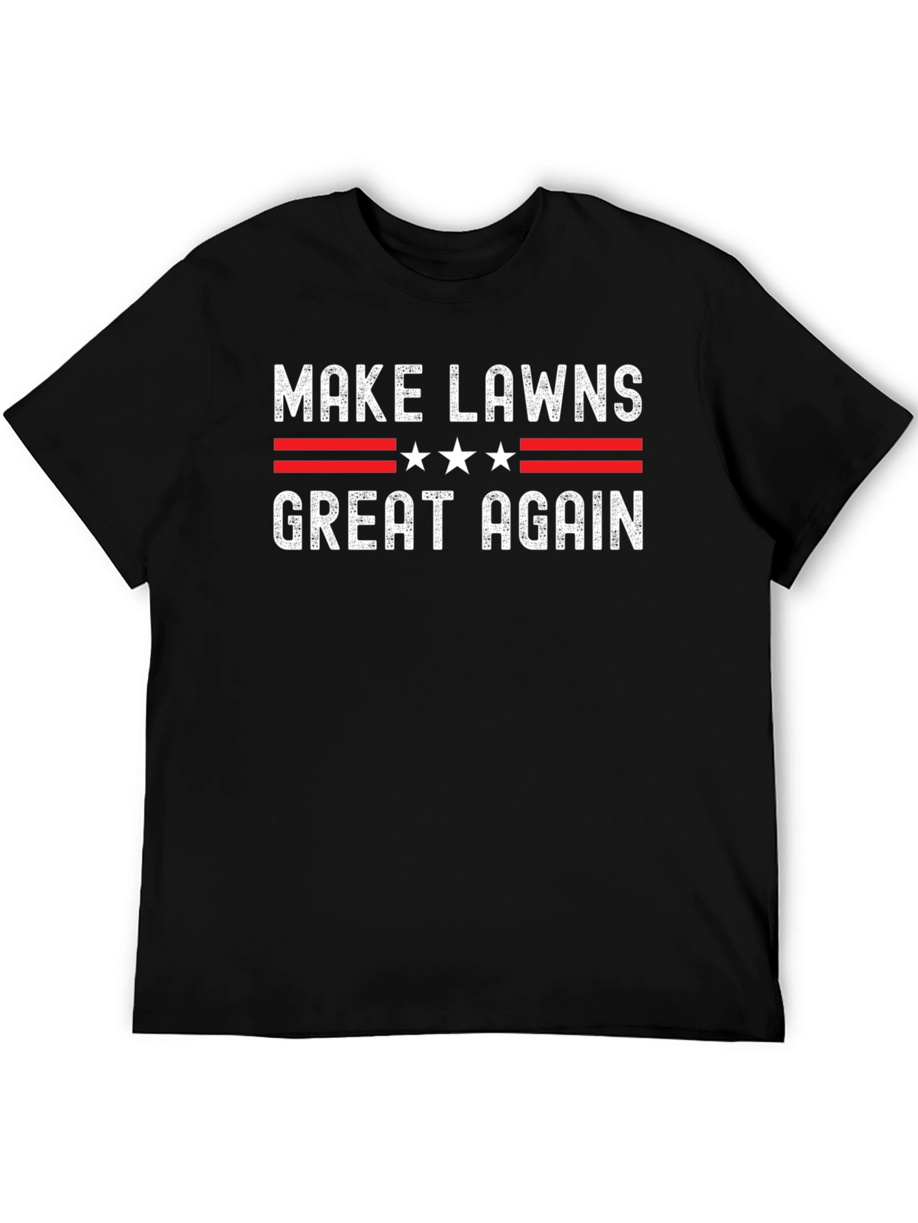 Black Make Lawns Great Again T-Shirt - Patriotic Gardening Tee view 5