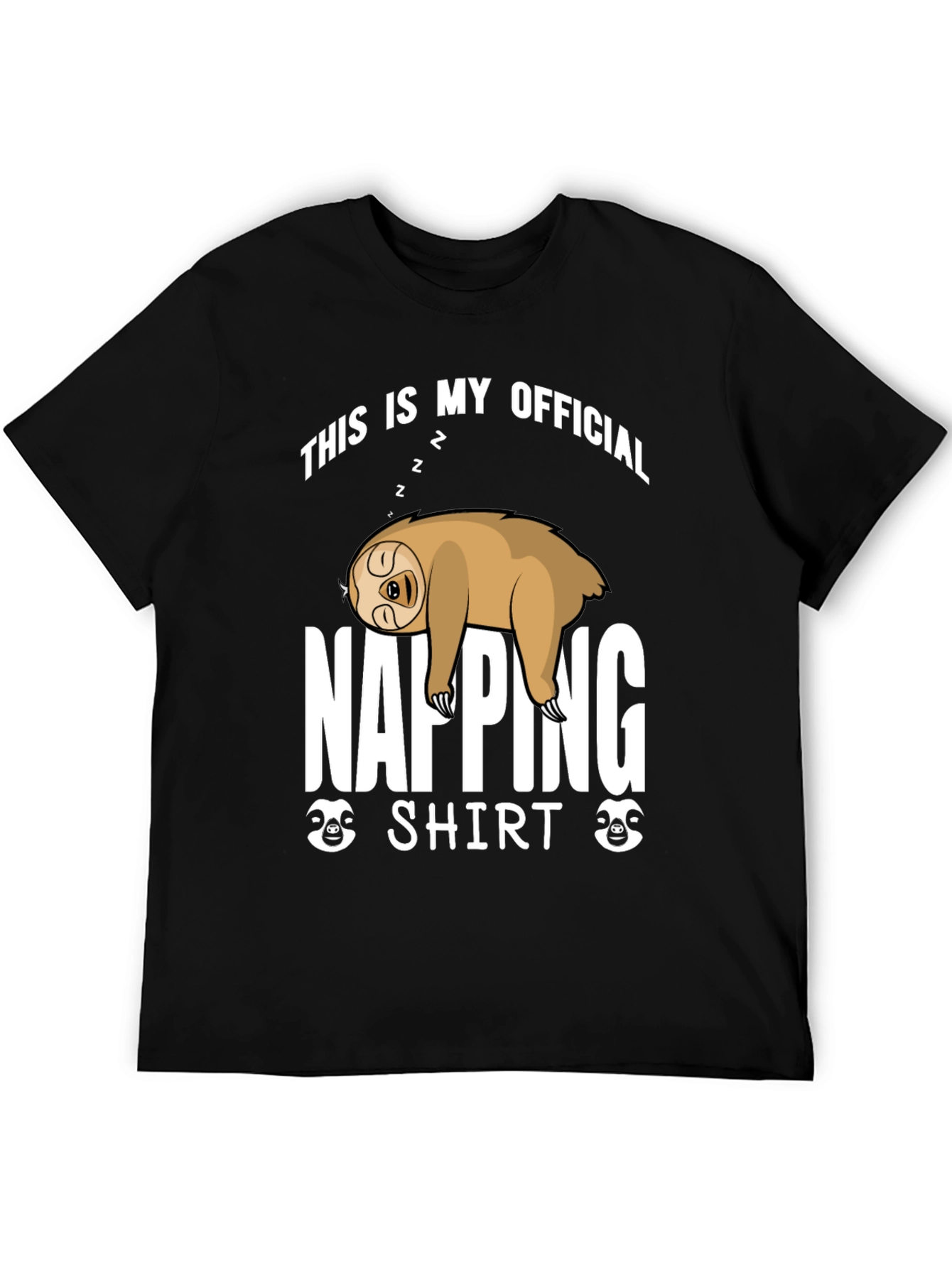 Black Napping Sloth Graphic T-Shirt - Official Napping Shirt view 5