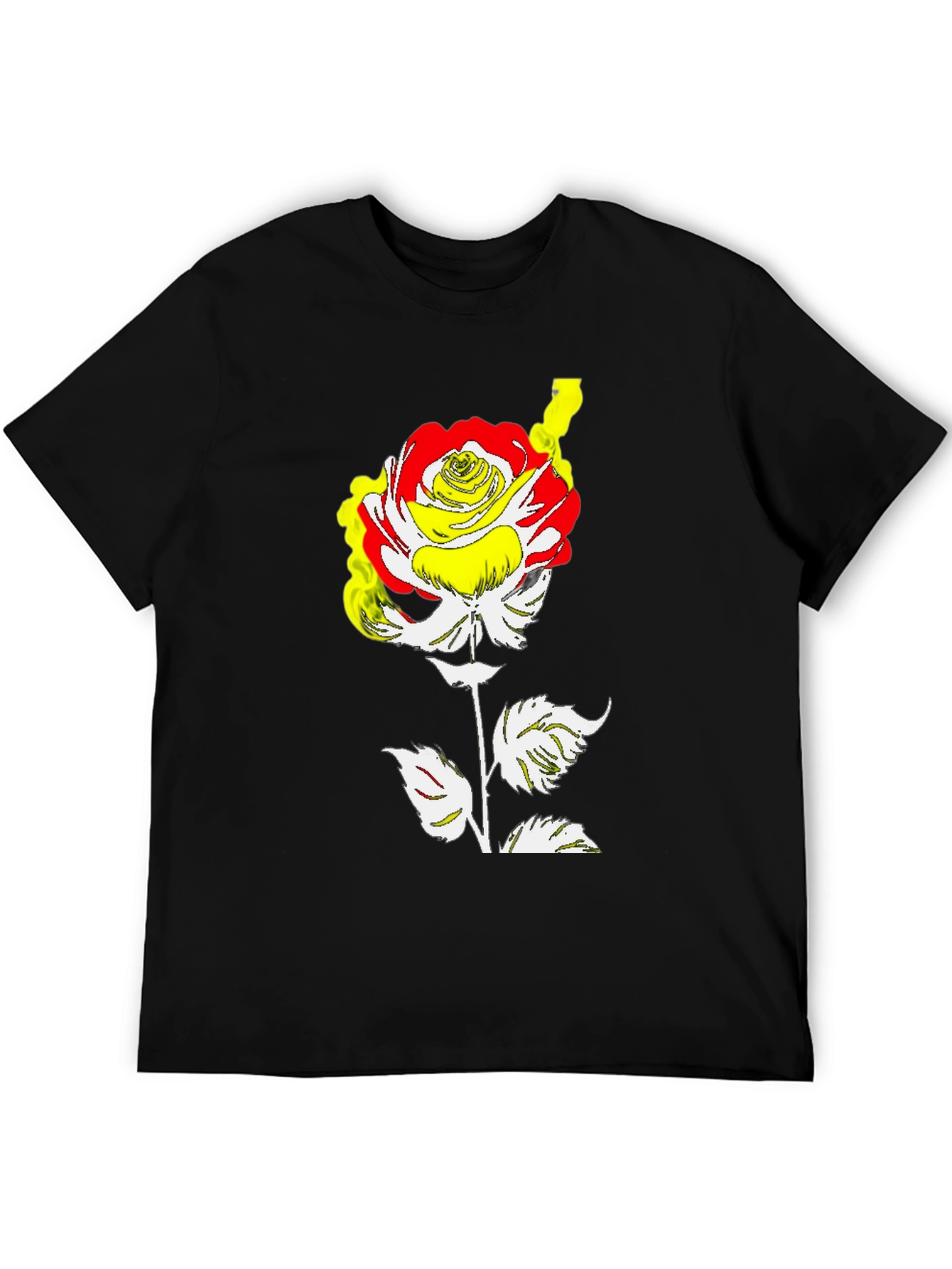 Black Rose Graphic Tee - Modern Art Style view 5