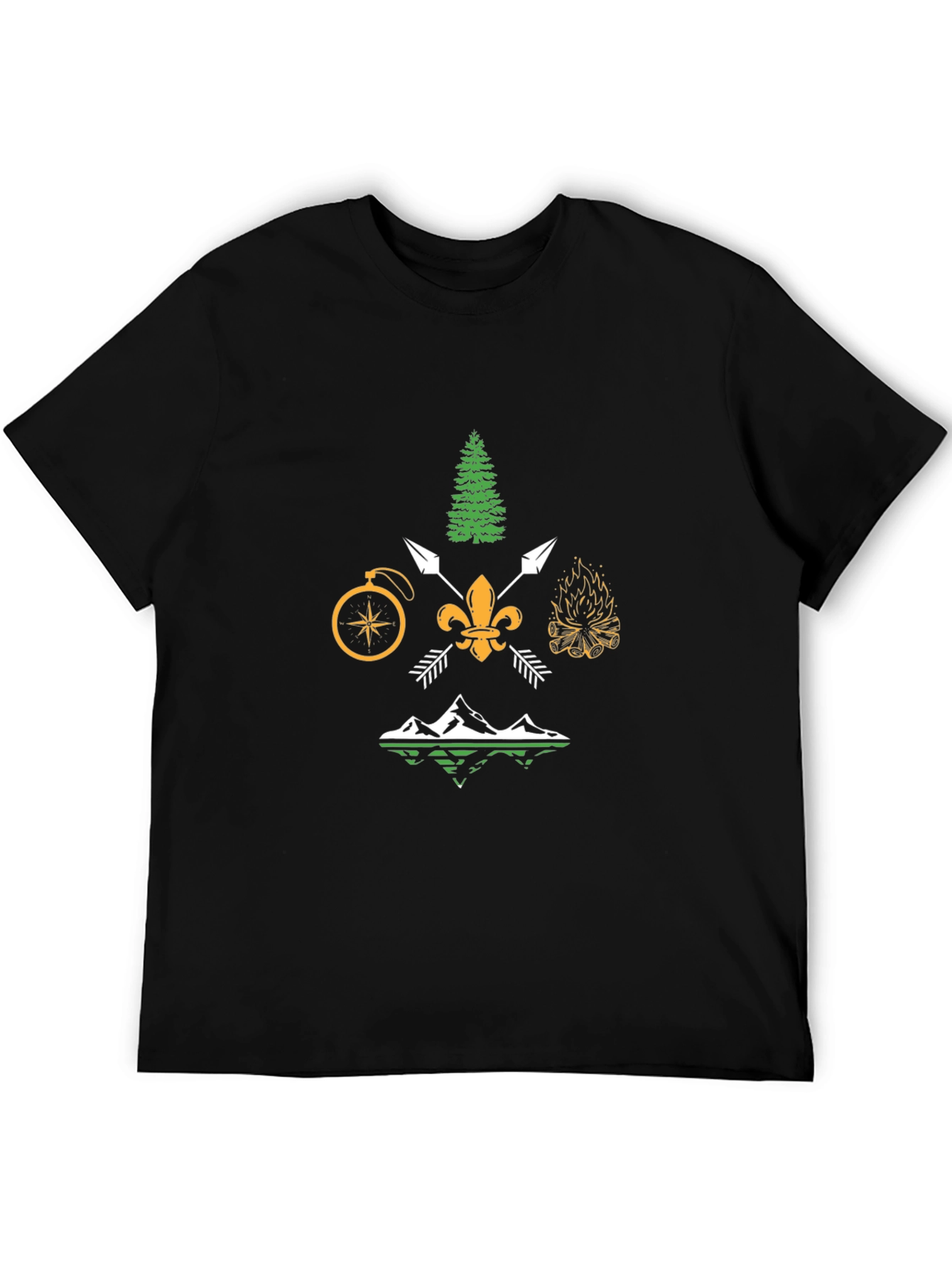 Black Outdoor Adventure Graphic Tee - Black view 5