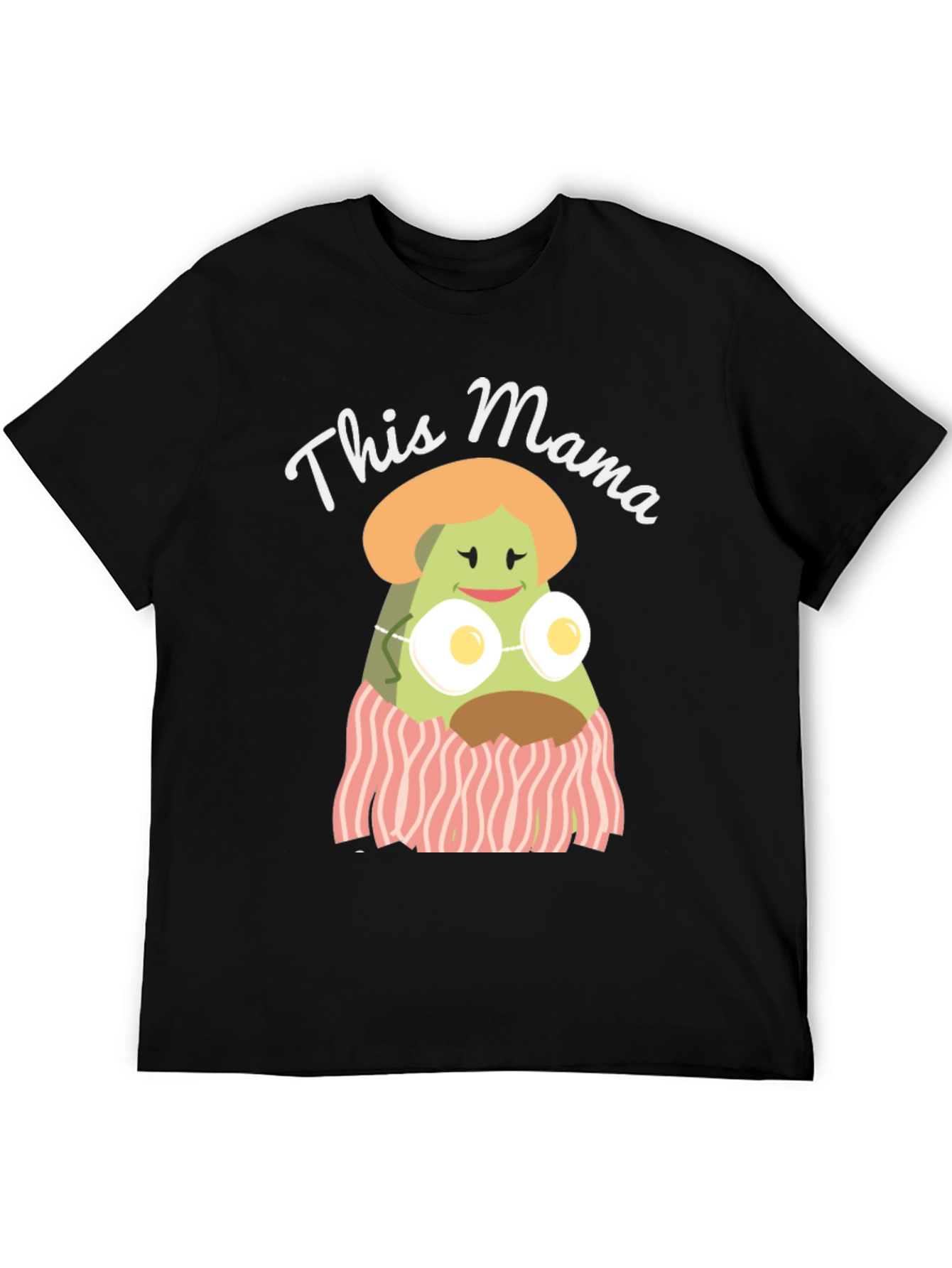 Black This Mama Avocado Breakfast T-Shirt view 5