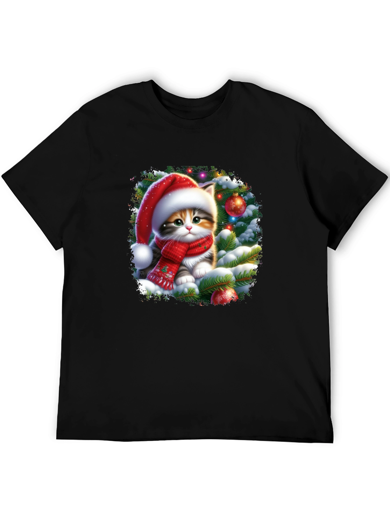 Festive Kitten Christmas T-Shirt - 5