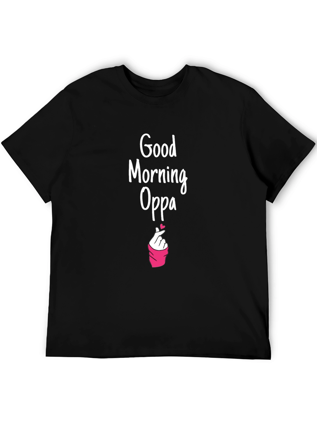 Black Good Morning Oppa Graphic Tee - K-Drama Inspired view 5