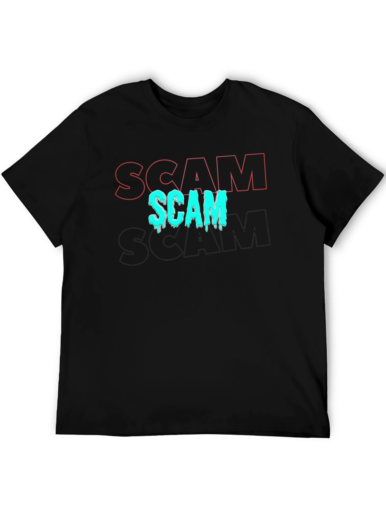 Black Scam T-Shirt - Trendy Graphic Tee view 5