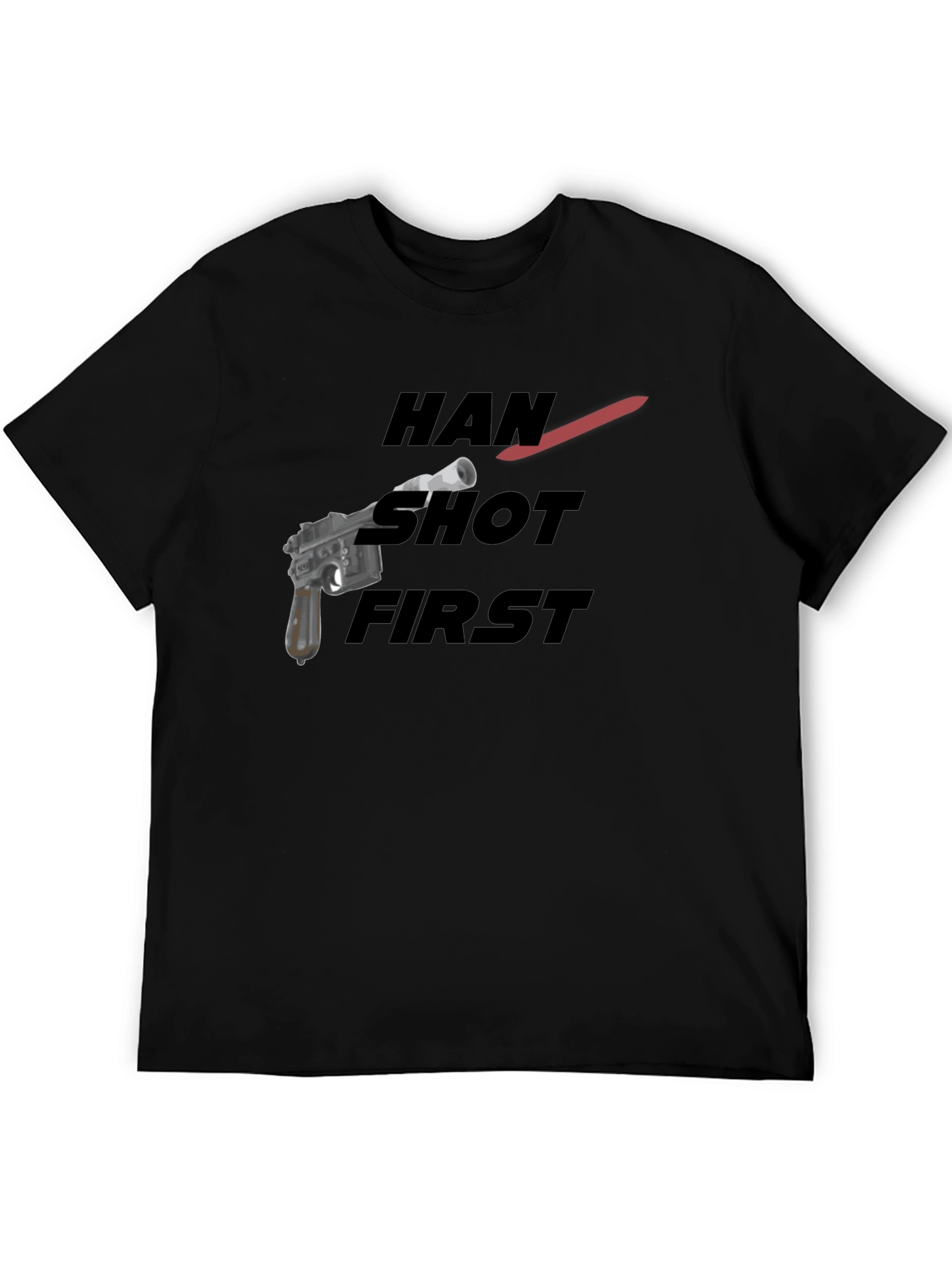 Black Han Shot First Graphic Tee - Black Cotton Blend view 5