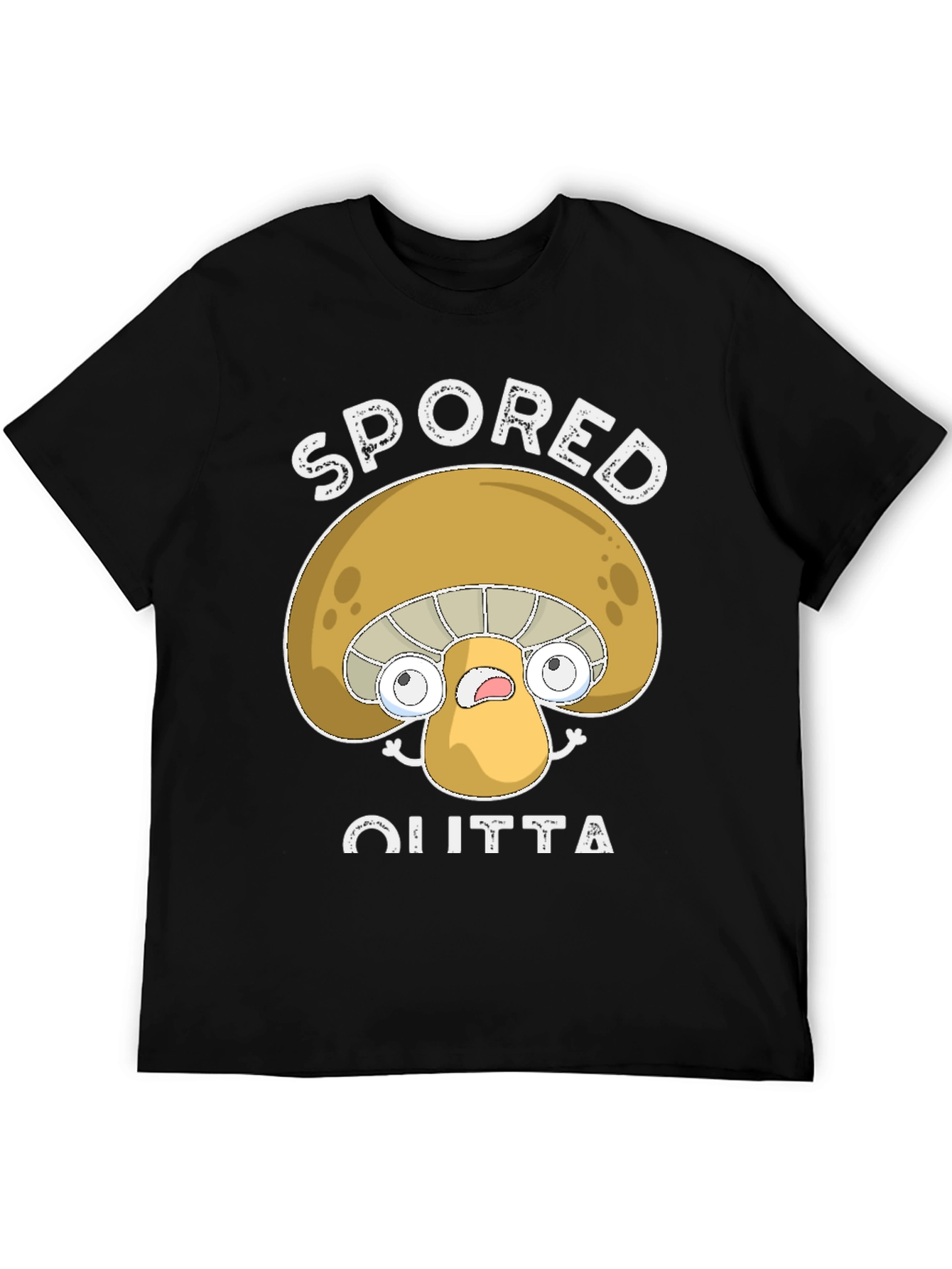 Black Spored Outta Here Mushroom Graphic Tee view 5