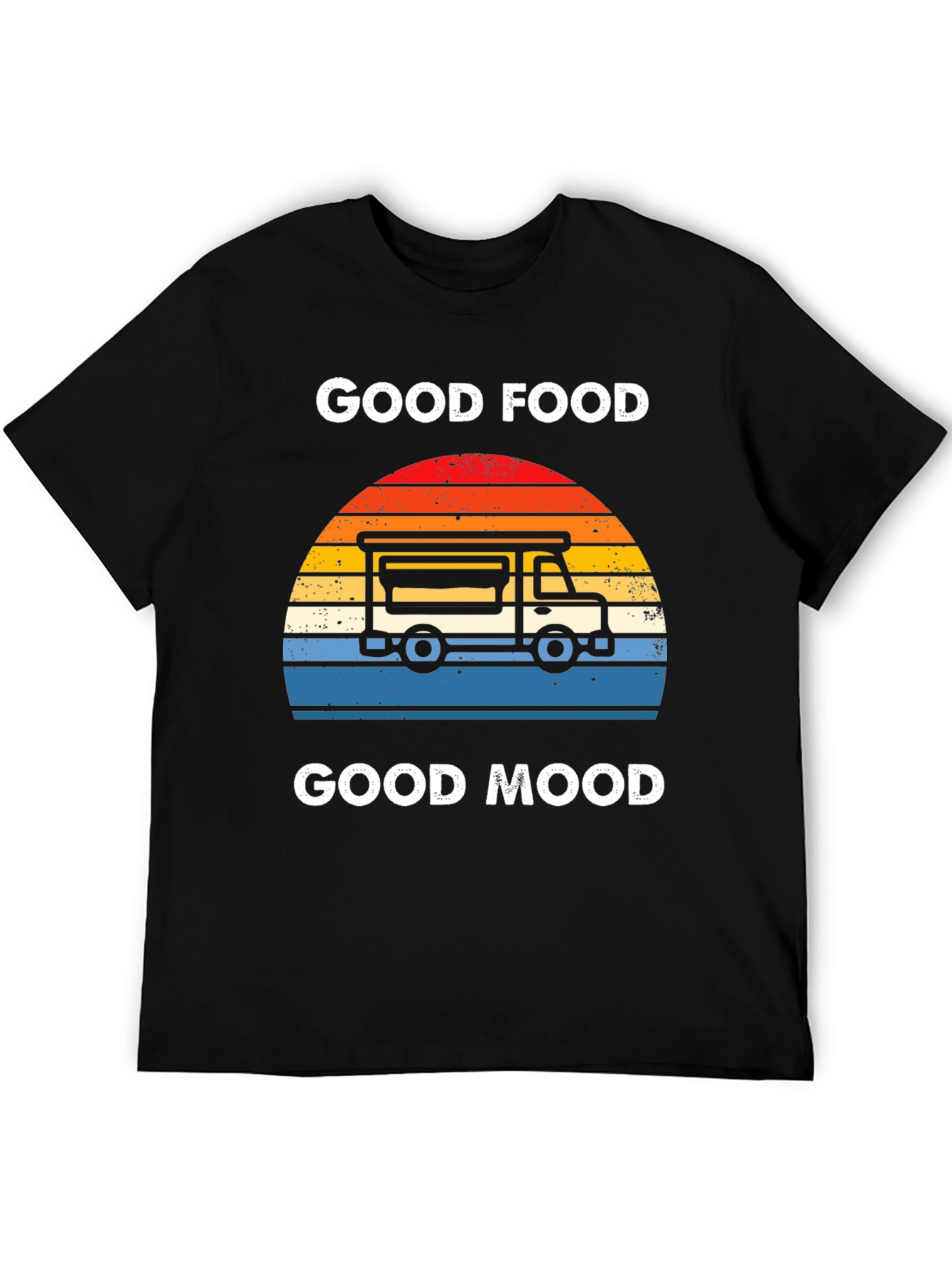 Black Good Food Good Mood T-Shirt Food Truck Tee view 5