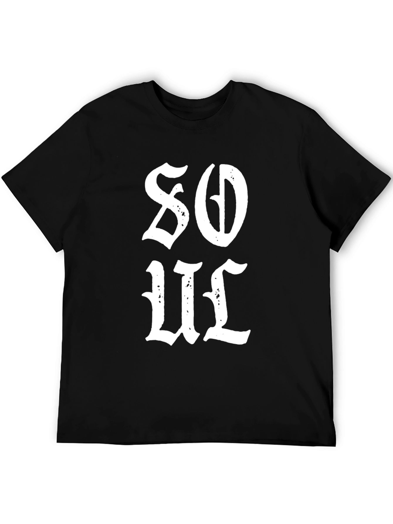 Black Soul Graphic Tee - Men's Black Cotton T-Shirt view 5