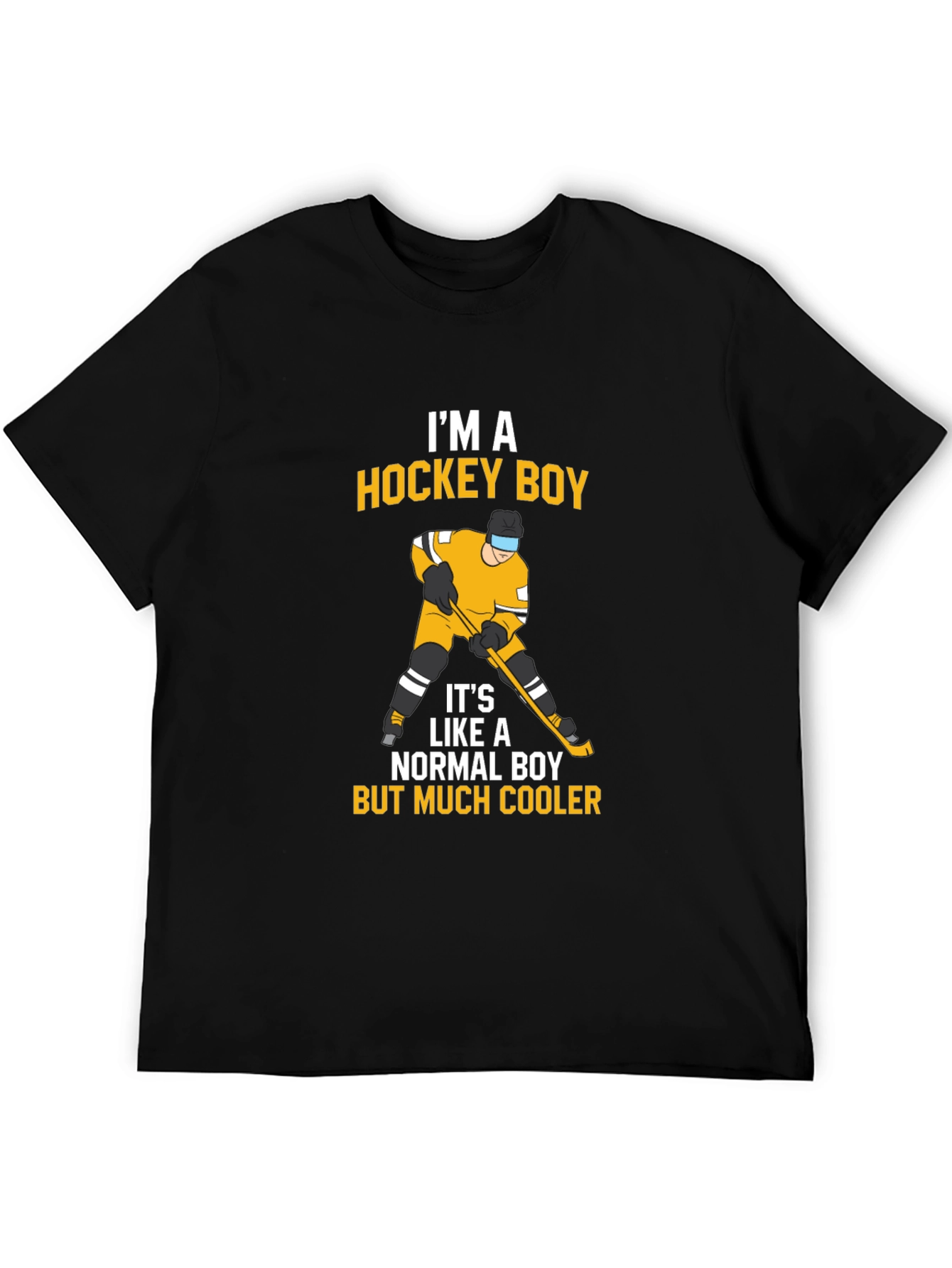 Black Hockey Boy T-Shirt - Cool and Sporty Design view 5
