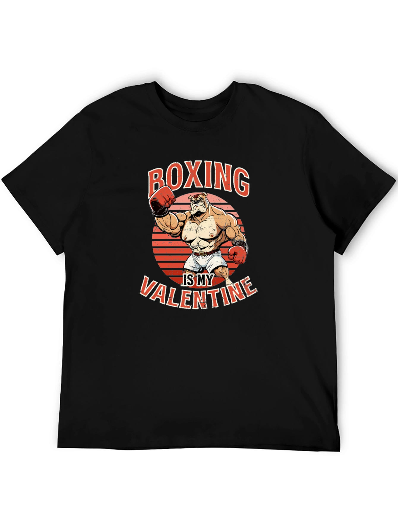 Black Boxing is My Valentine Graphic T-Shirt view 5