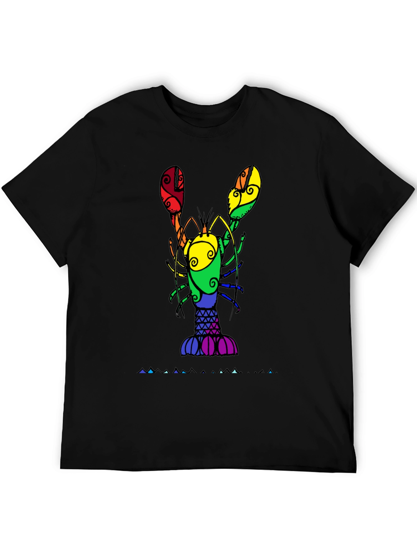 Black Rainbow Lobster Graphic Tee view 5
