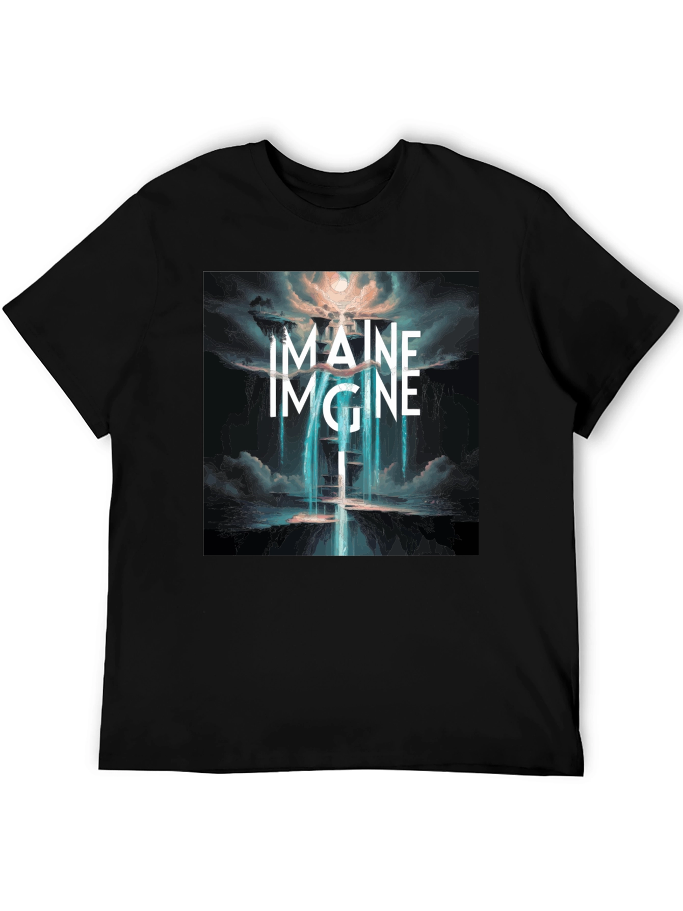 Black Imagine Graphic T-Shirt - Unique Design view 5