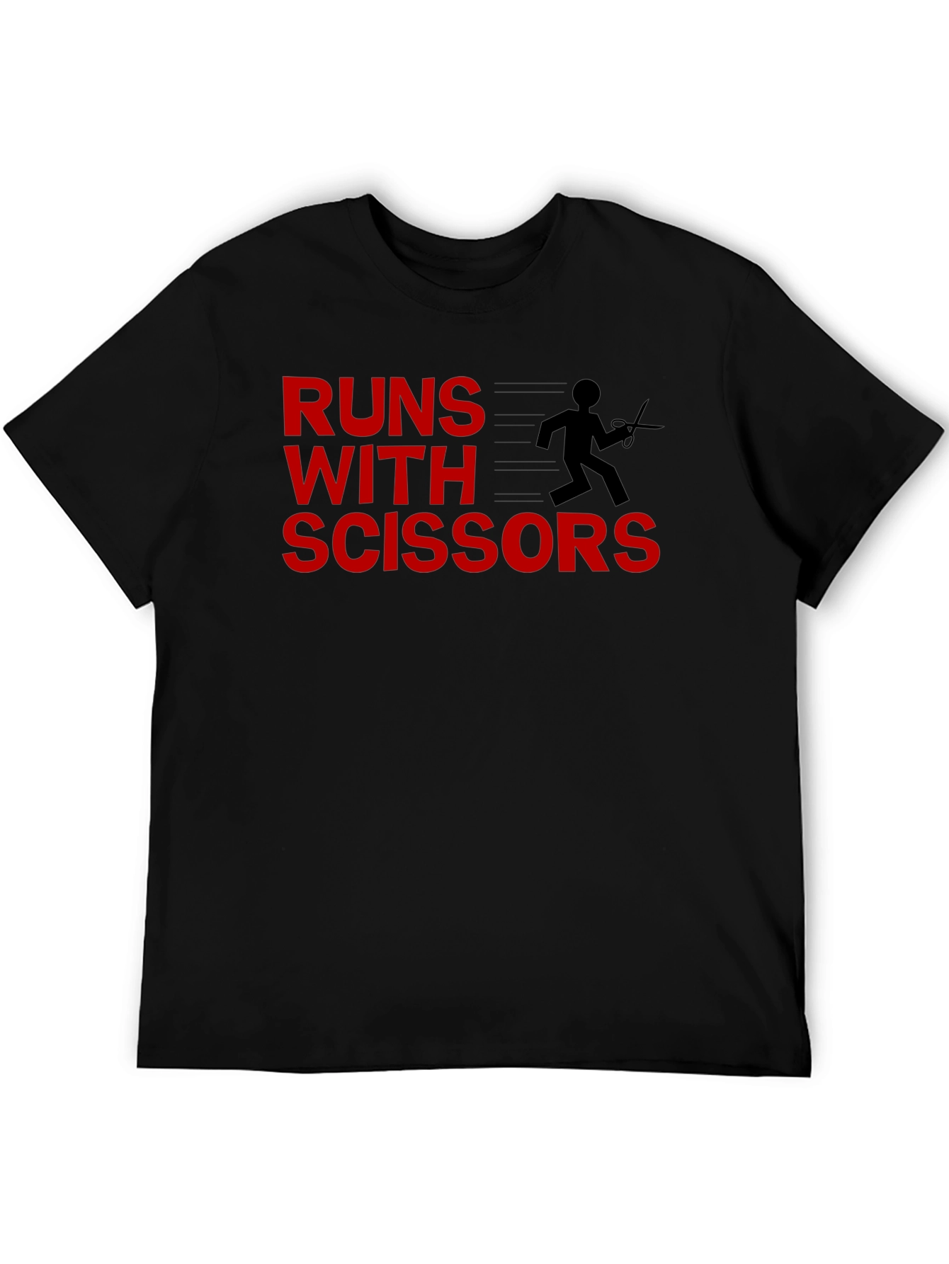 Black Runs With Scissors Graphic Tee - Black Cotton view 5
