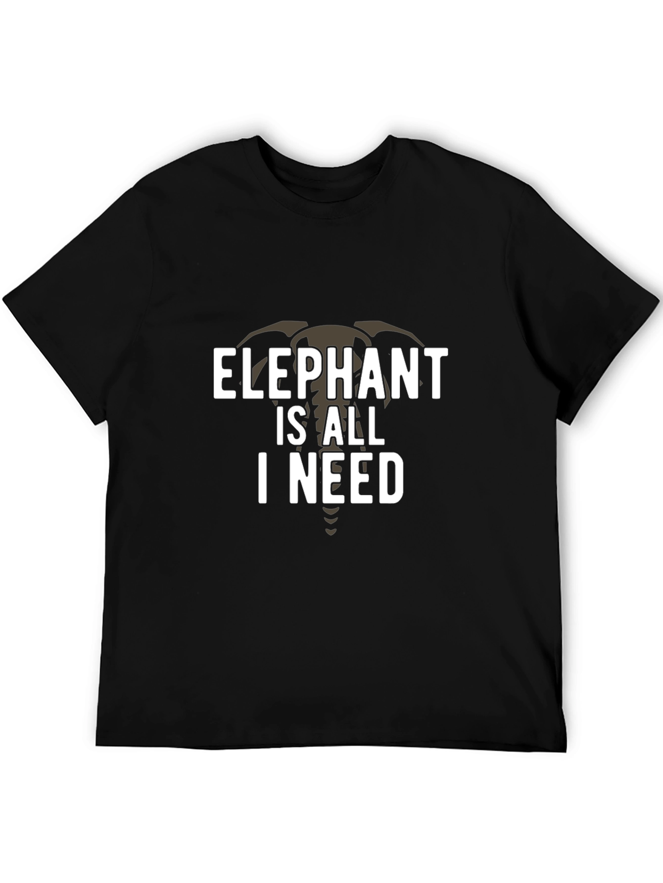 Black Elephant Is All I Need Graphic Tee - Black view 5