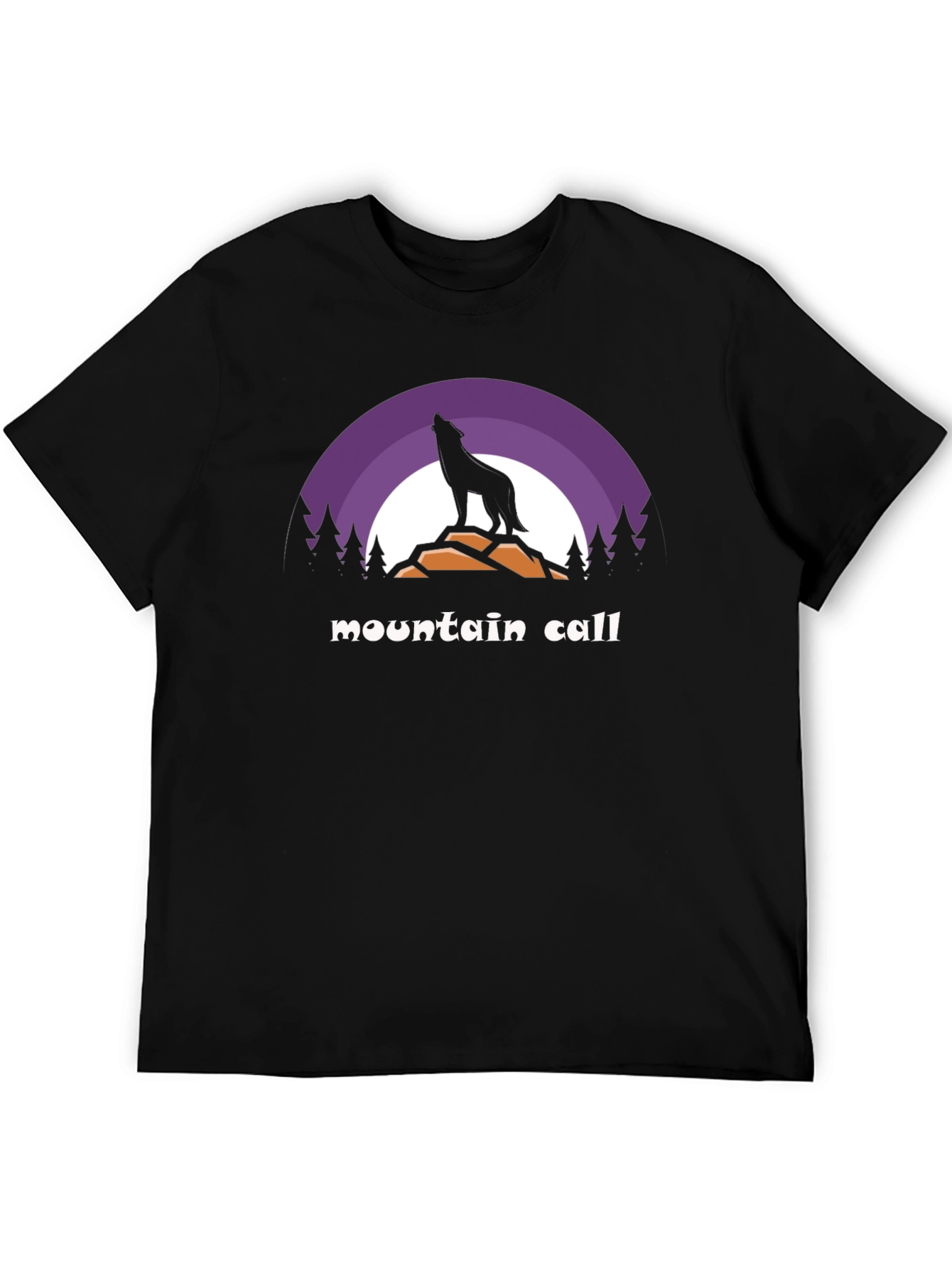 Black Mountain Call Wolf Graphic T-Shirt - Nature Lover Tee view 5