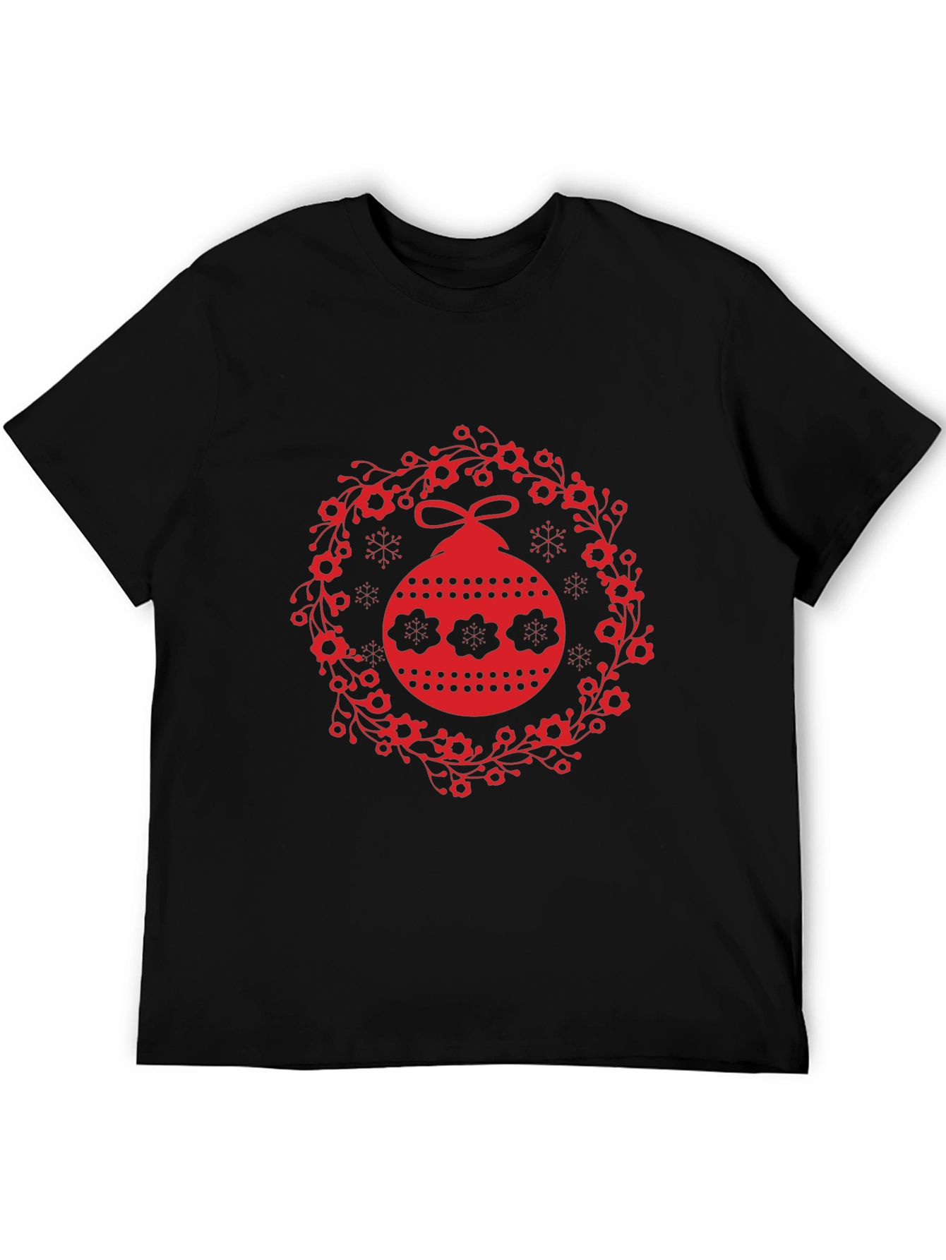 Black Festive Ornament Tee - Holiday Style view 5