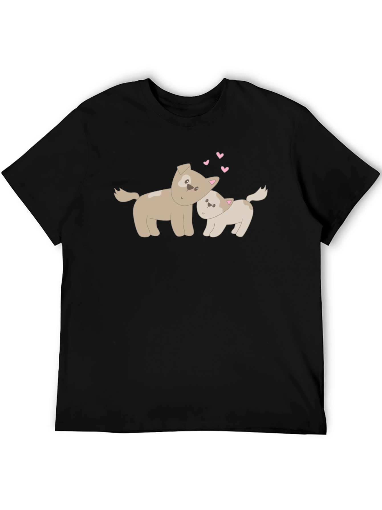 Black Cute Dogs Black T-Shirt, Love Graphic Tee view 5