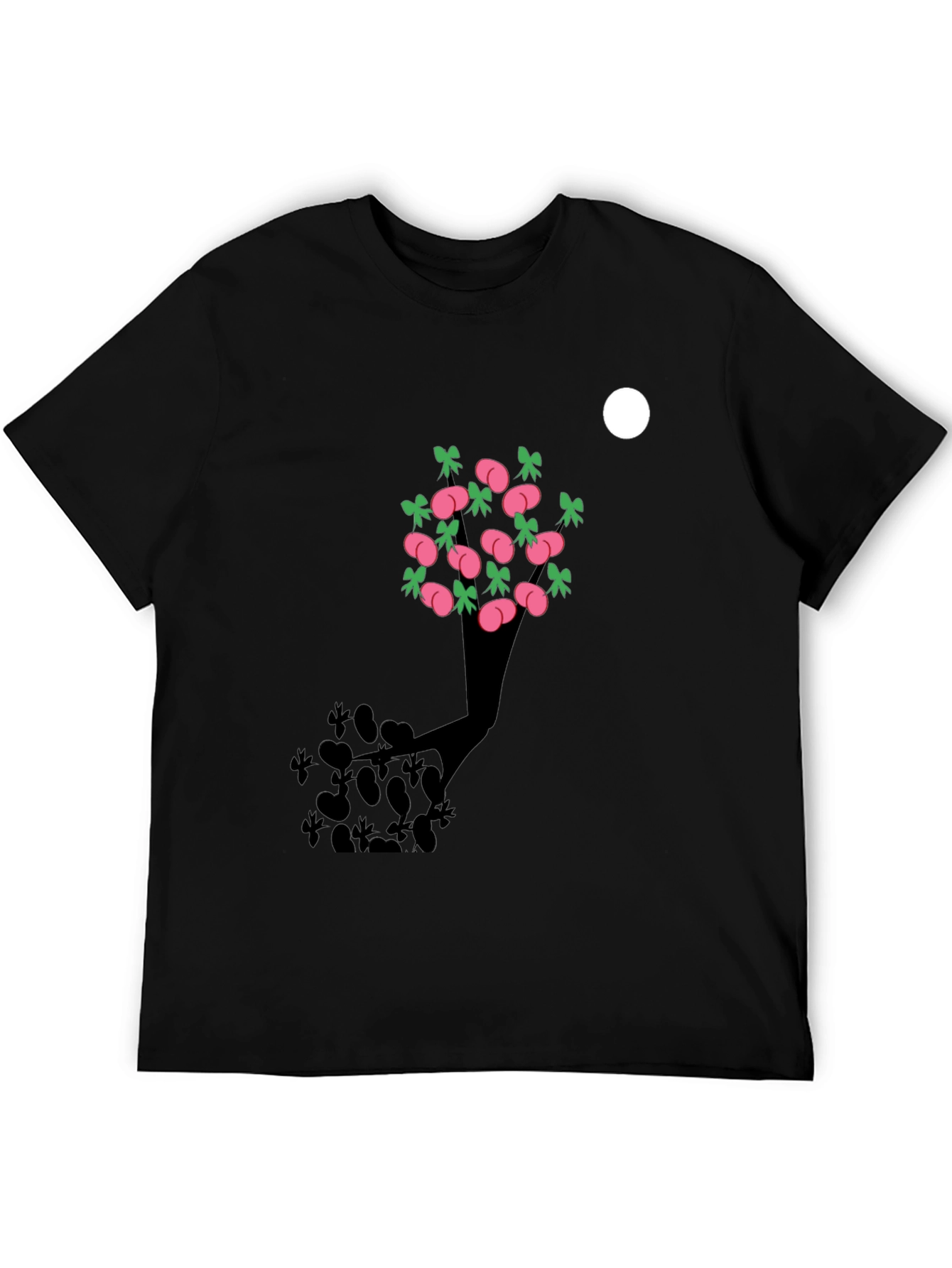 Black Peach Tree Graphic Tee - Black Cotton Blend view 5