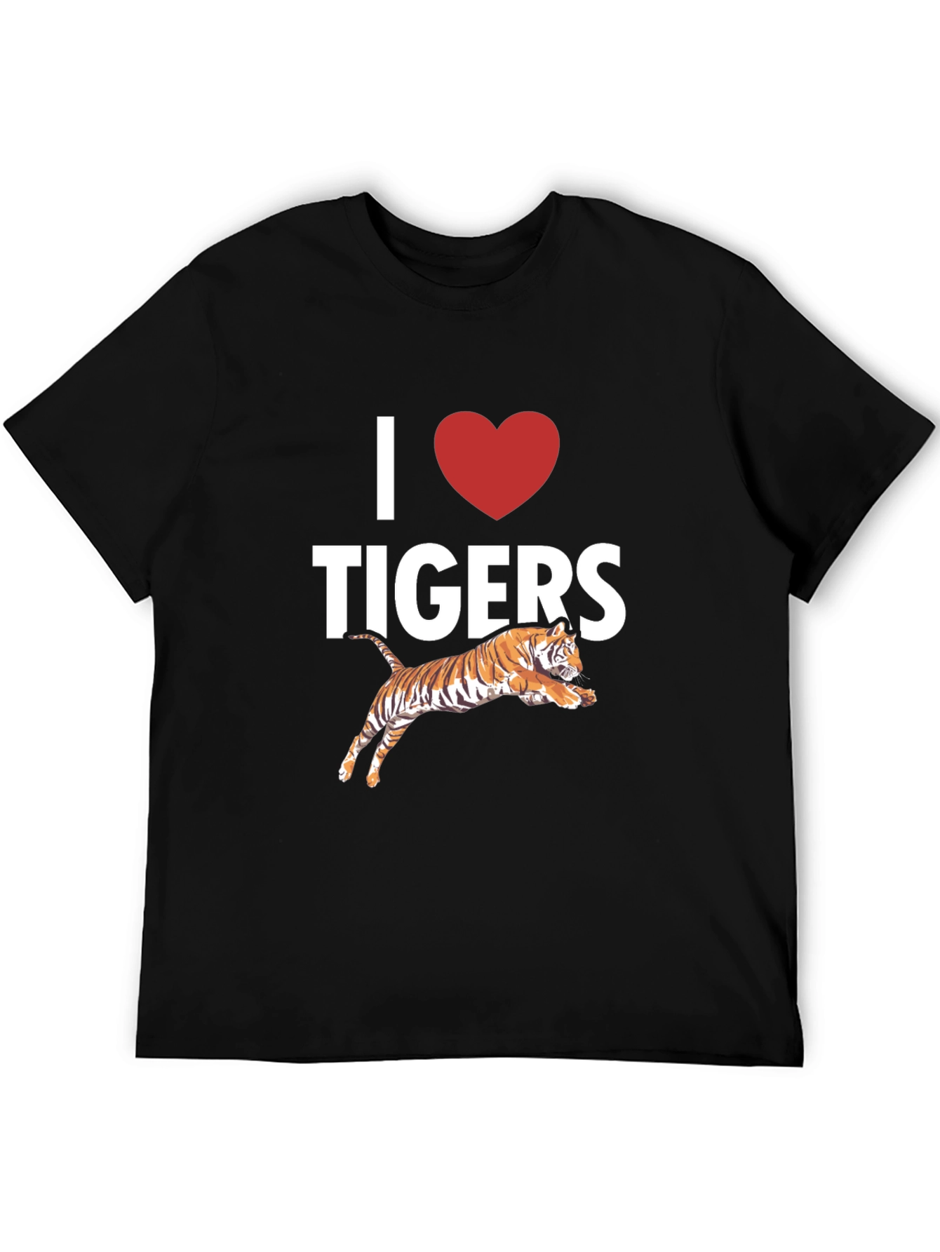 Black I Love Tigers Graphic T-Shirt view 5