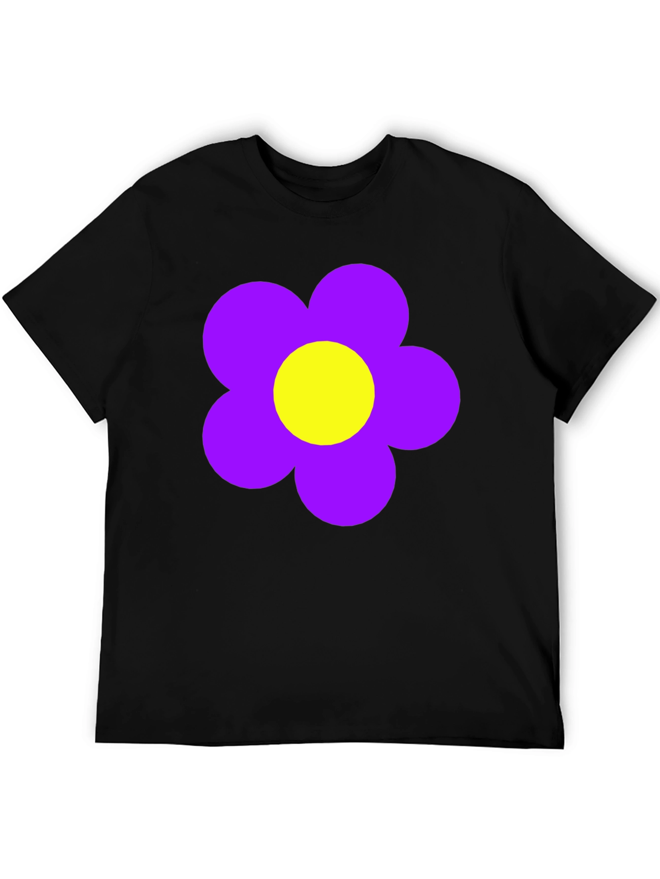 Black Retro Flower Power T-Shirt - Black view 5