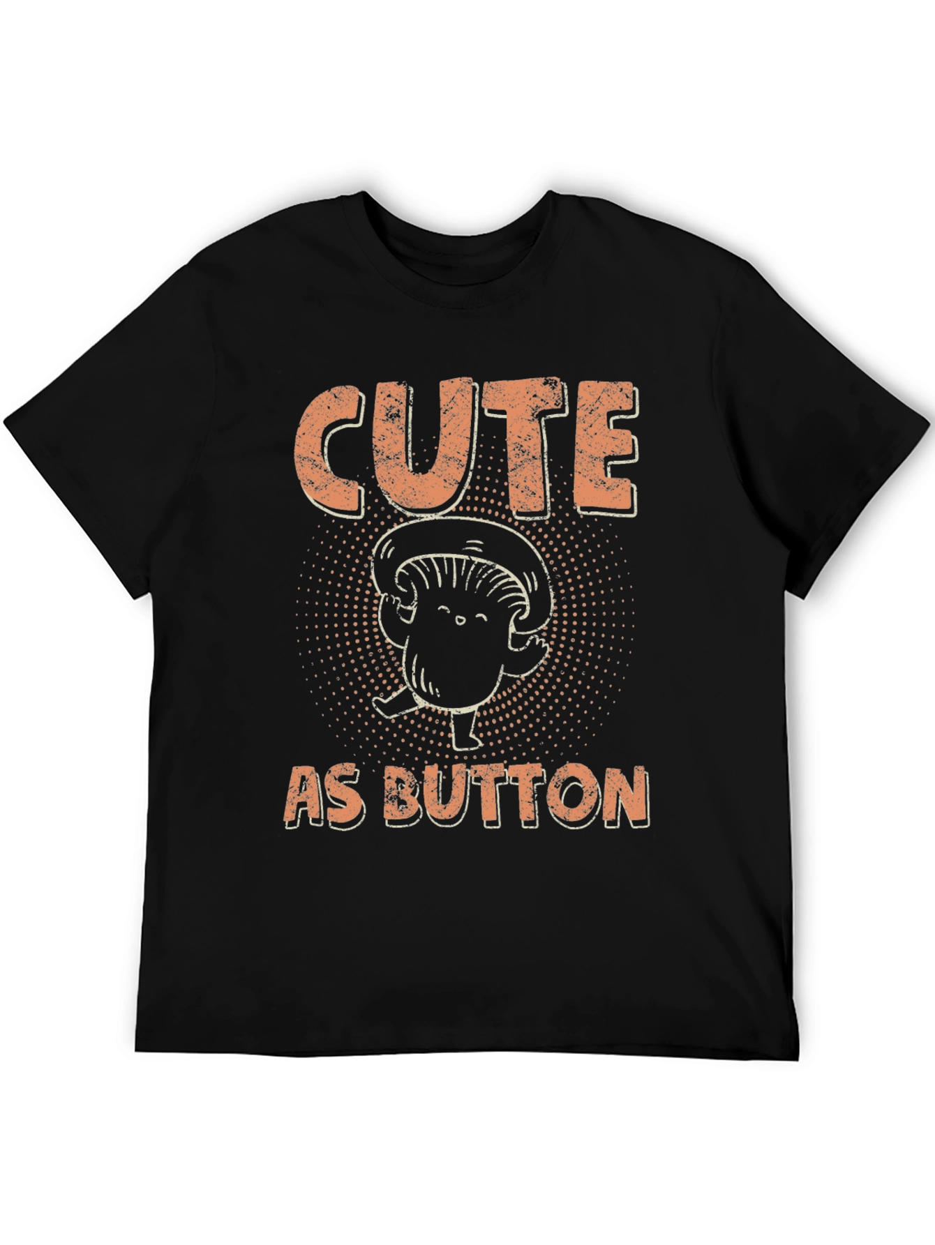 Black Cute as Button Mushroom Graphic Tee view 5