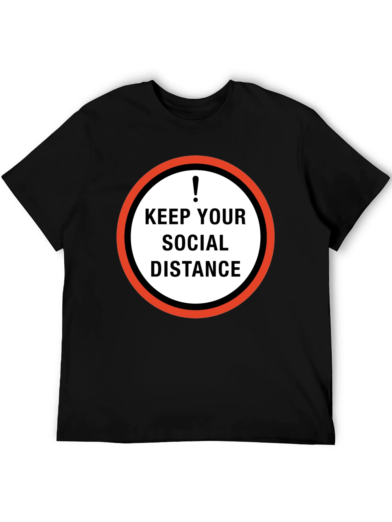Black Keep Your Social Distance Graphic Tee - Black view 5