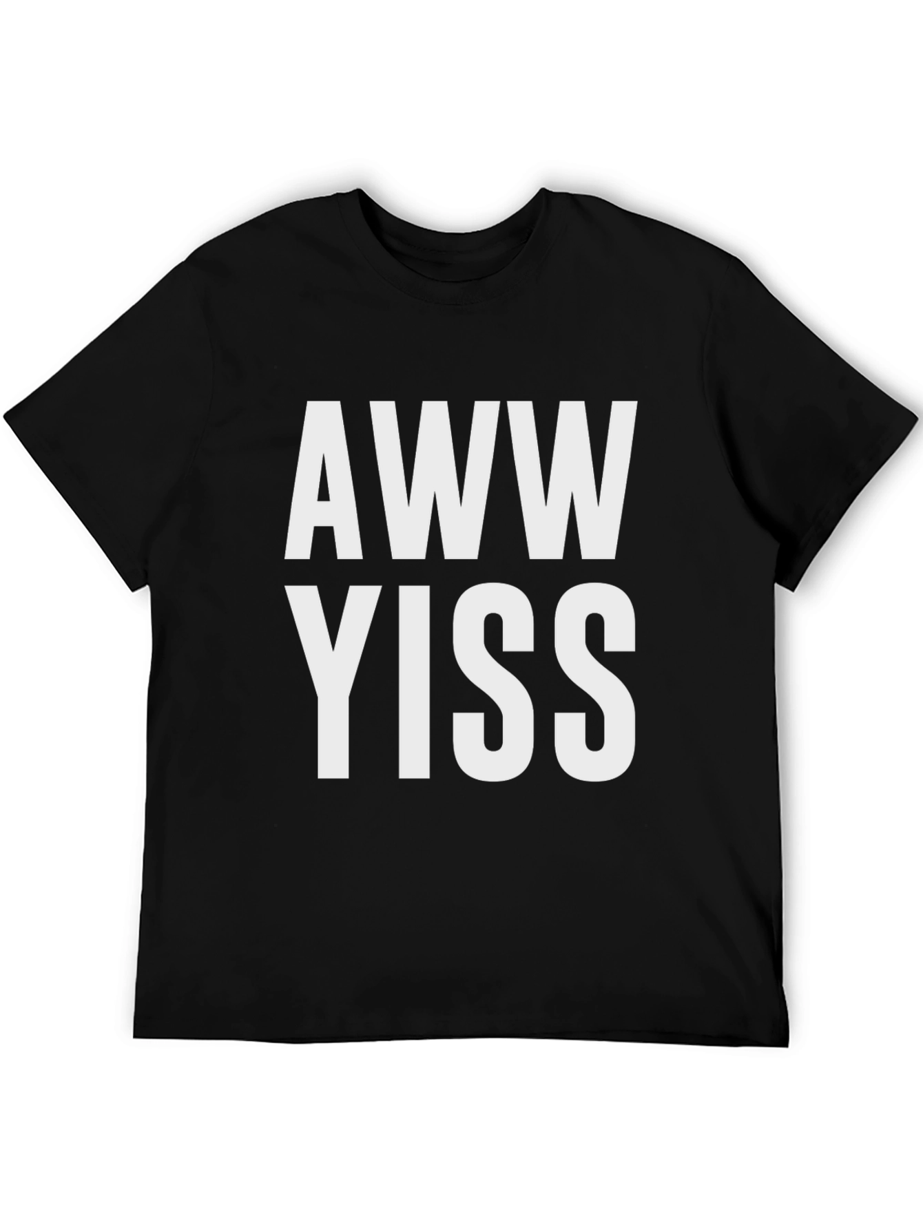 Black Aww Yiss Graphic T-Shirt - Novelty Tee view 5