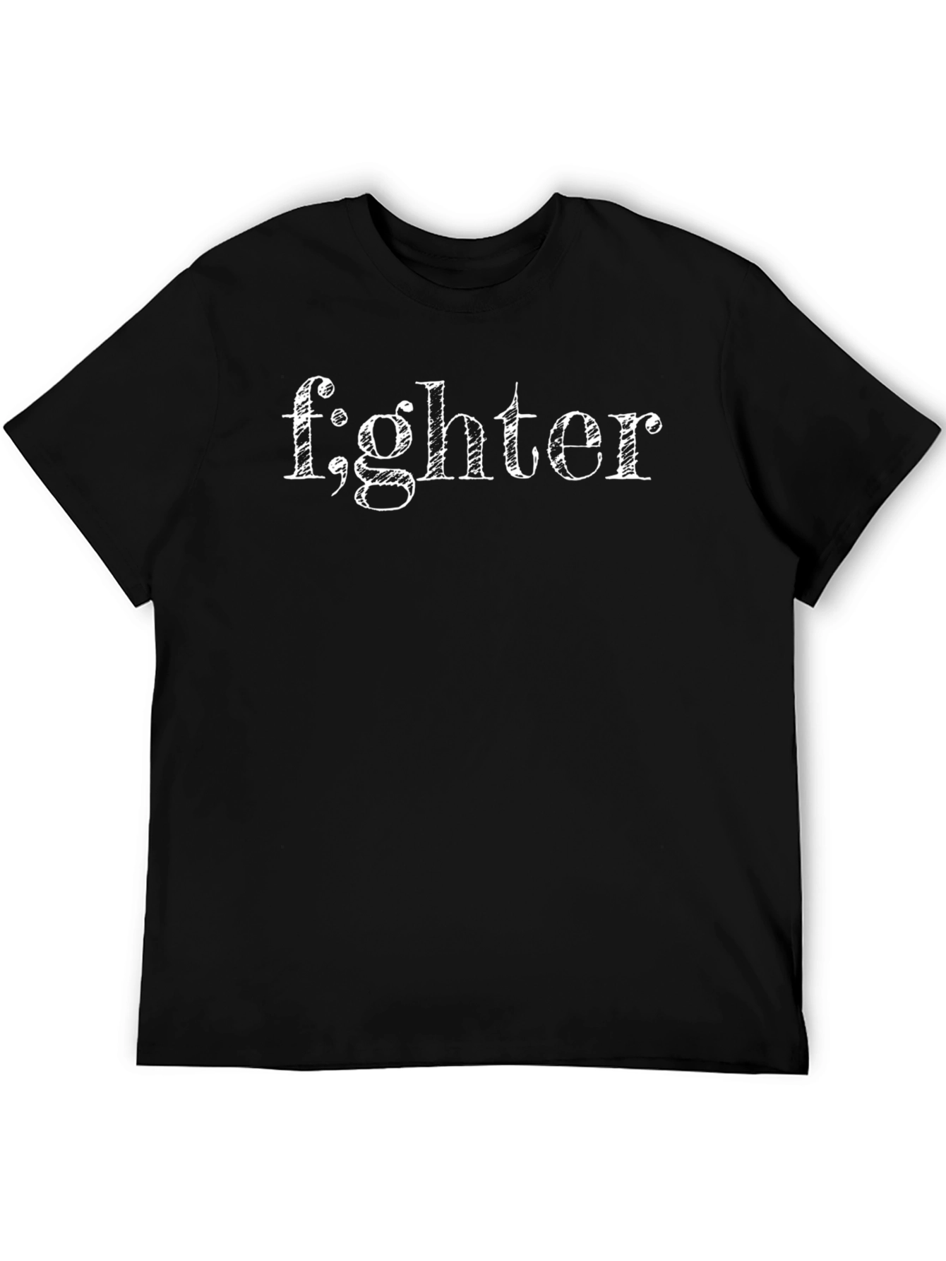 Black Fighter Graphic Print Black T-Shirt view 5