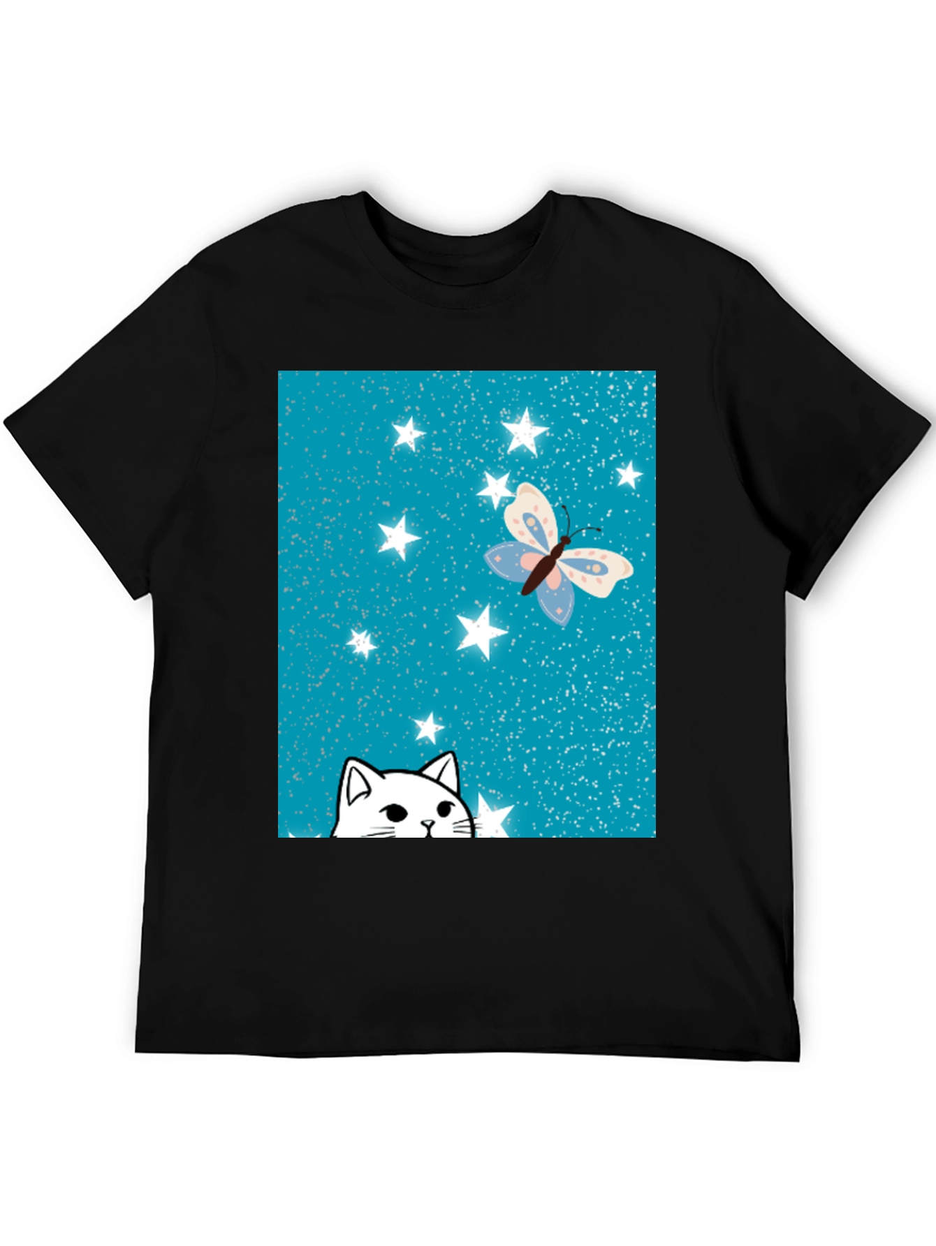 Cat & Butterfly Graphic Tee - 5