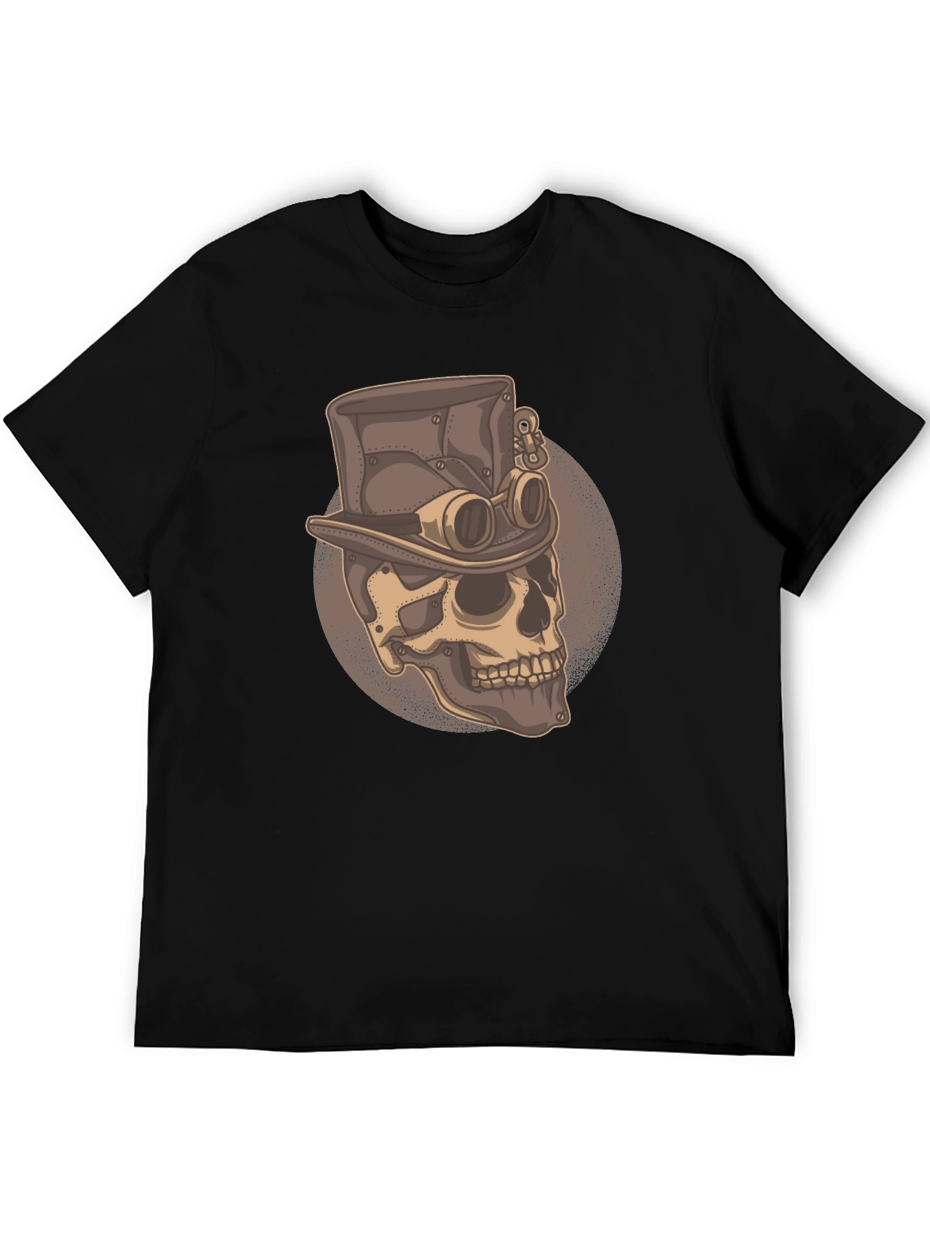 Black Steampunk Skull T-Shirt - Gothic Fashion Tee view 5