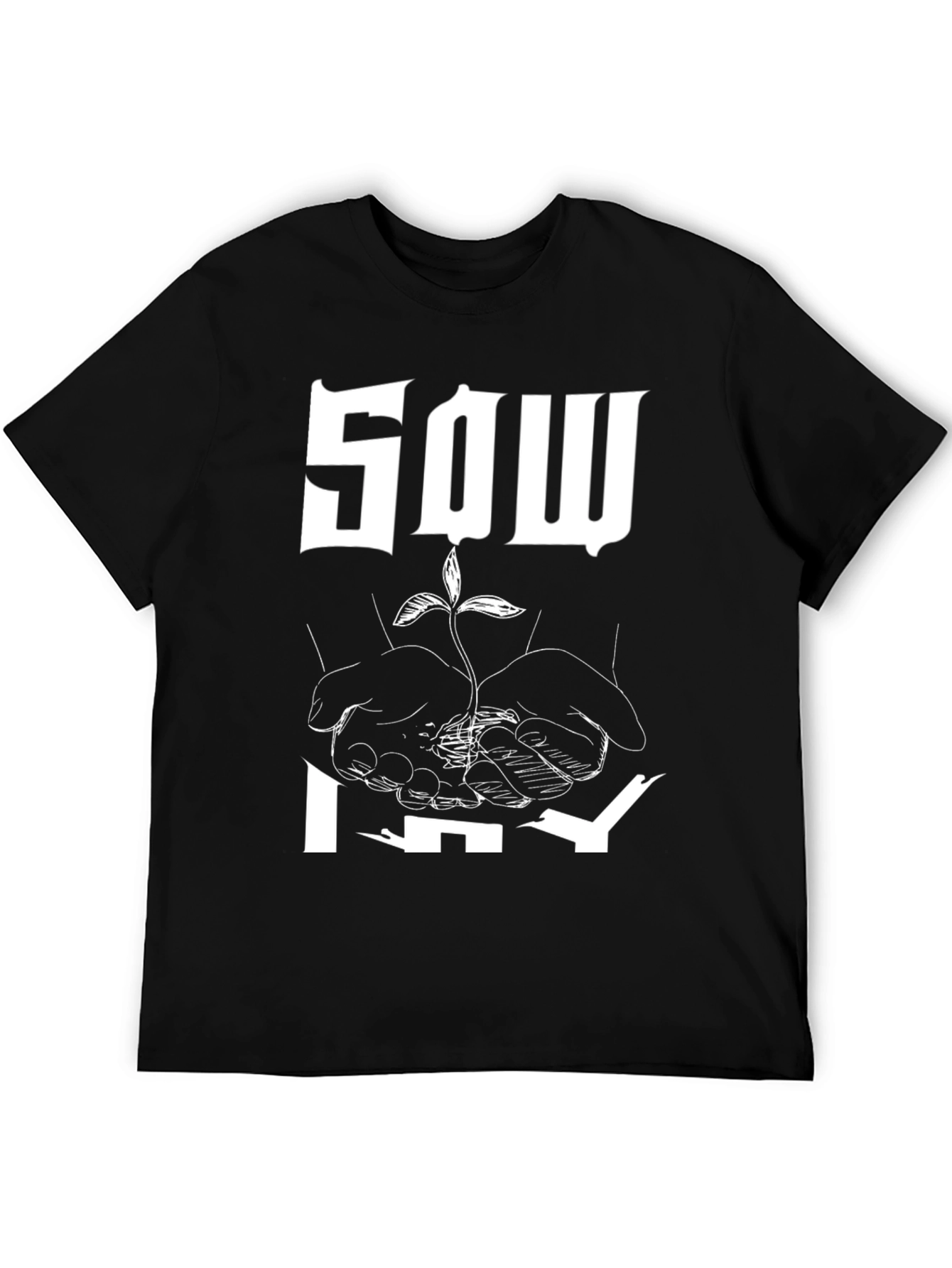 Black Sow Why Graphic T-Shirt - Black Cotton Tee view 5
