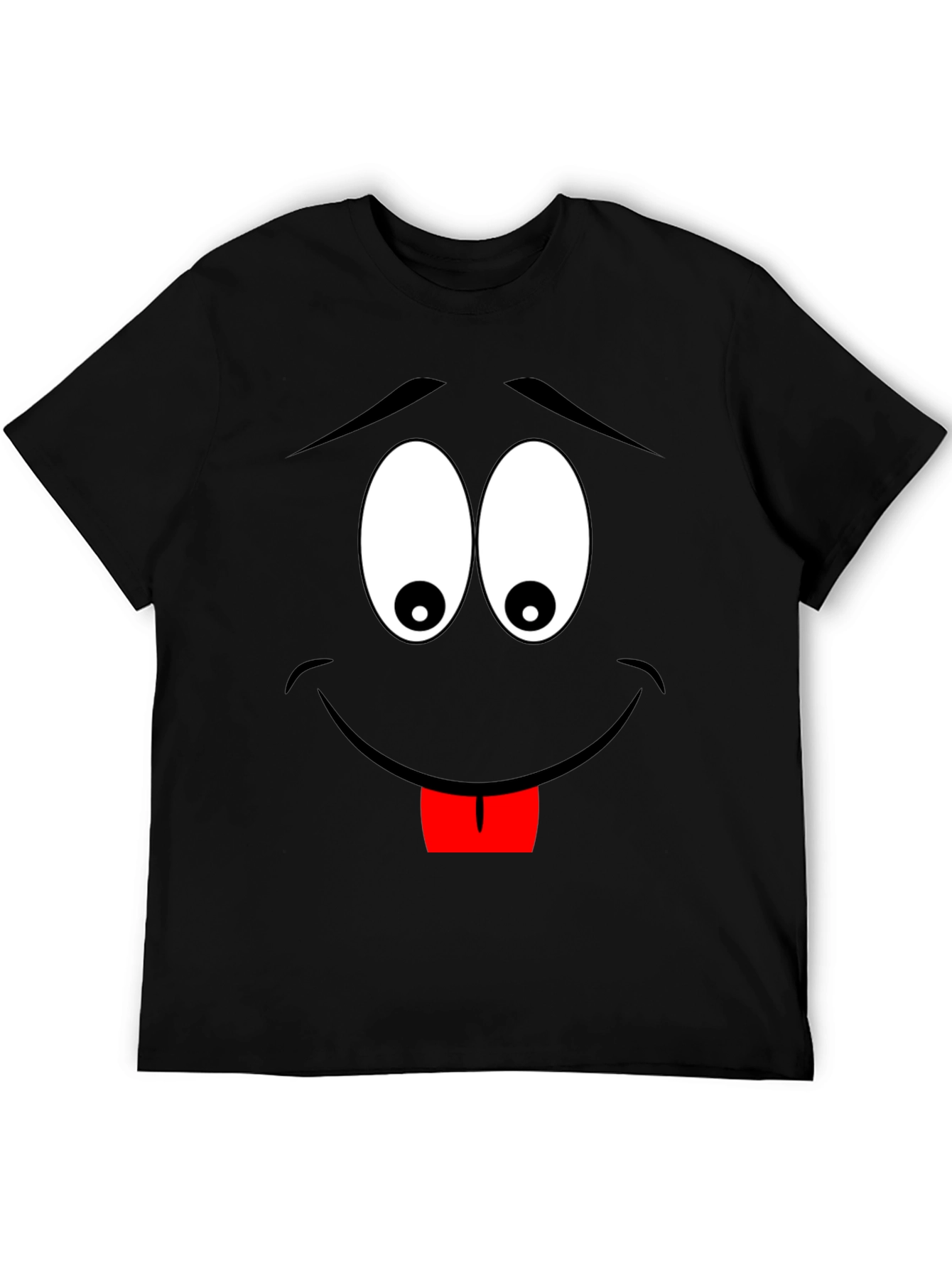 Black Cartoon Face Black T-Shirt view 5