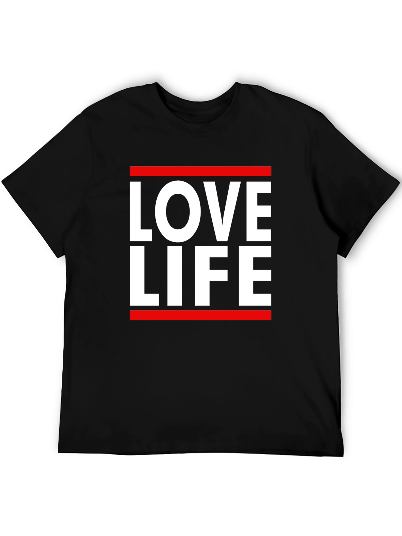 Black Love Life Graphic Tee - Black Cotton Casual T-Shirt view 5