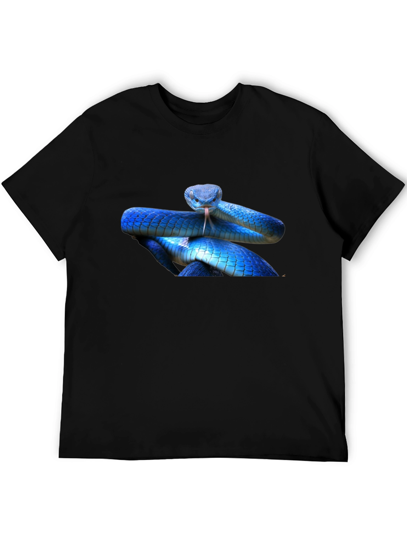 Black Blue Snake Graphic T-Shirt - Bold Reptile Design view 5
