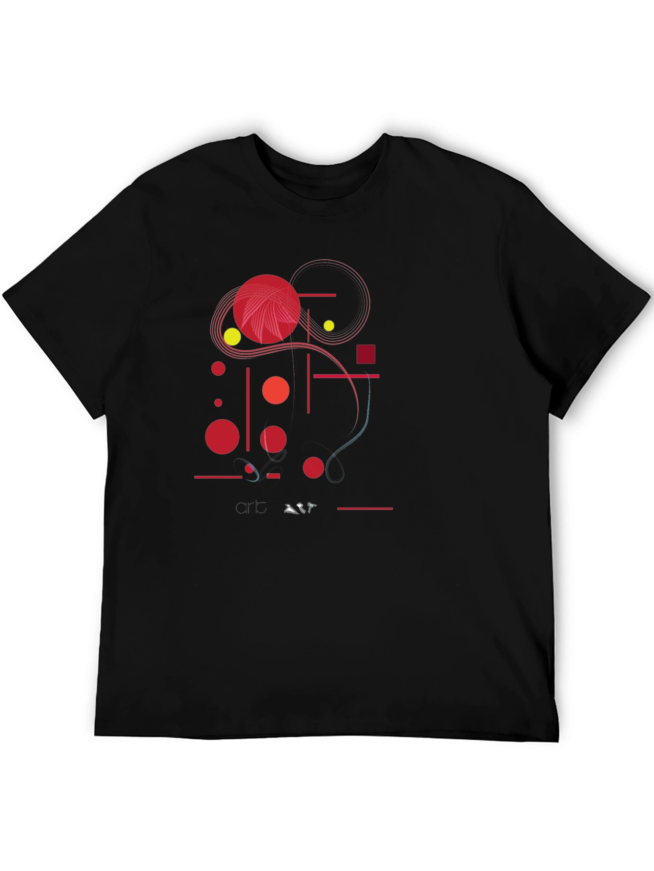 Black Abstract Graphic Print Black Casual T-Shirt view 5
