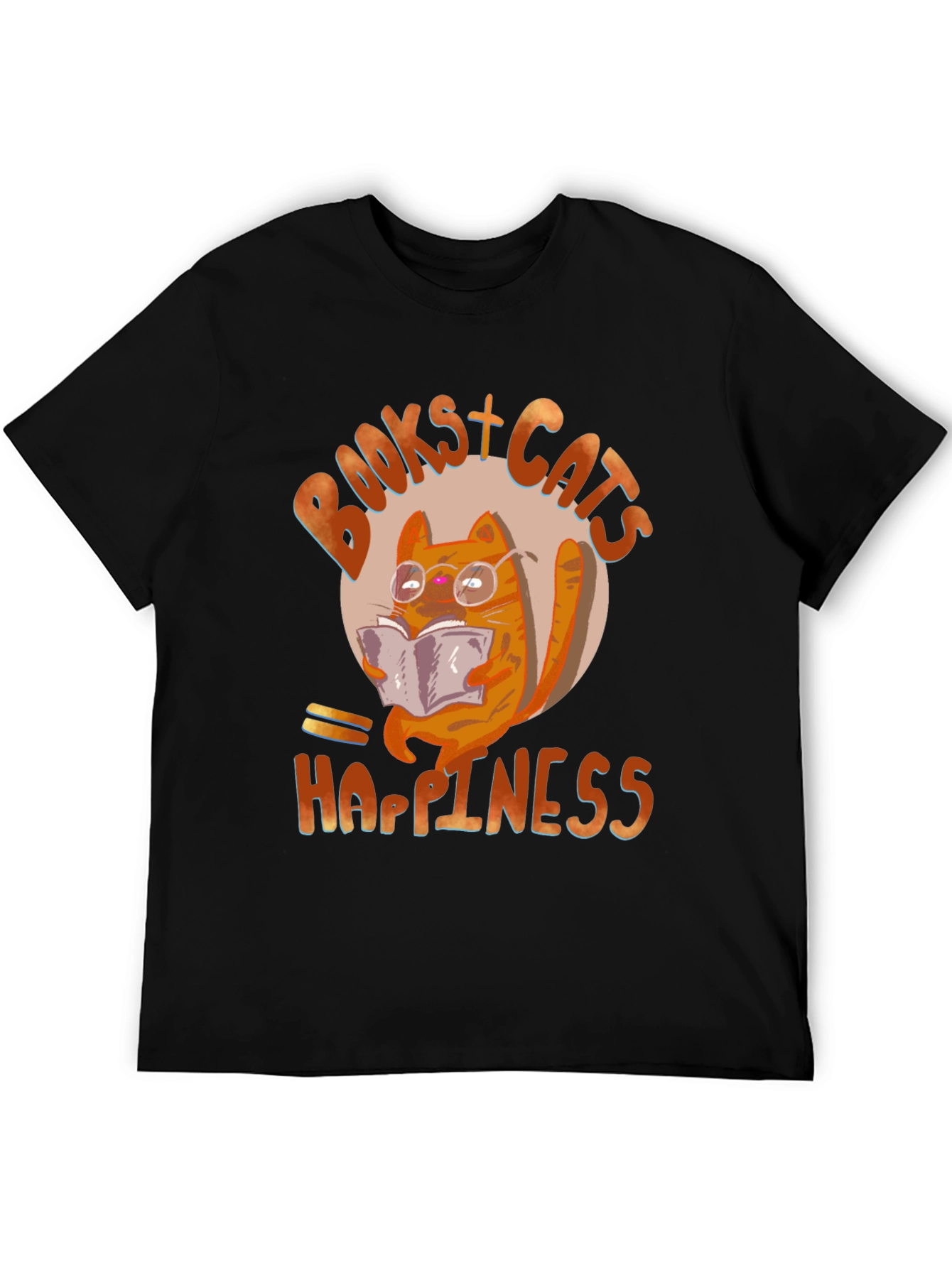 Black Books + Cats + Happiness Graphic Tee view 5