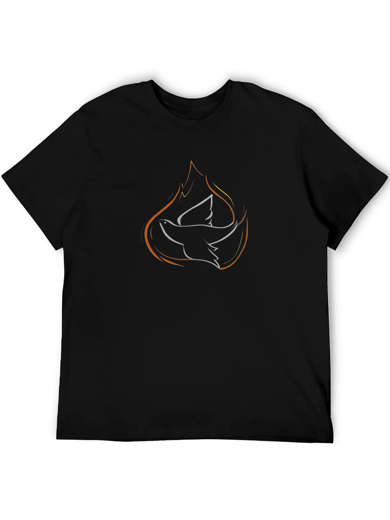 Black Dove & Flame Graphic Black T-Shirt view 5
