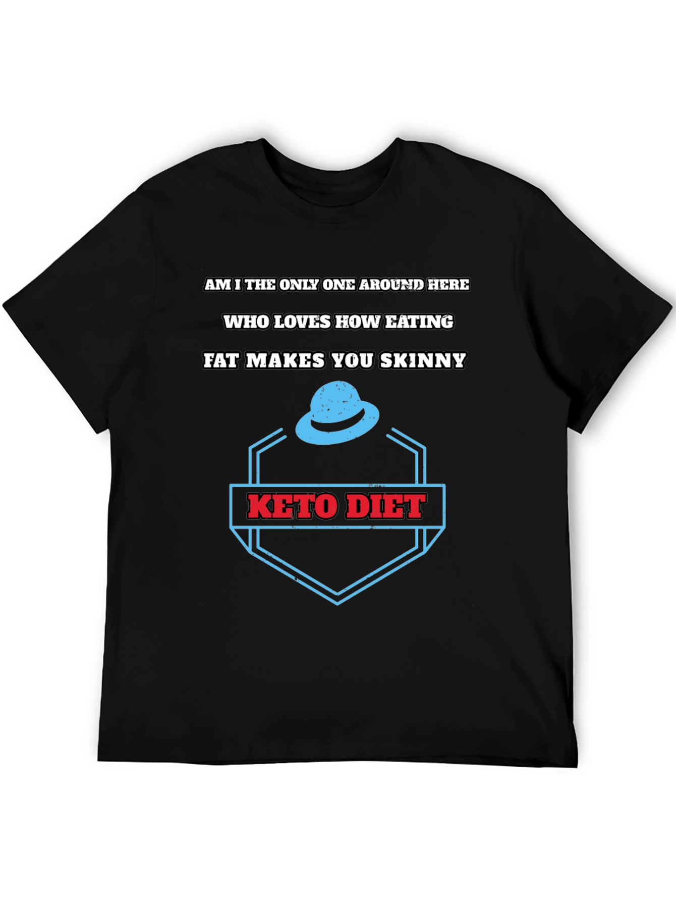 Black Keto Diet T-Shirt - Eat Fat Get Skinny Tee view 5