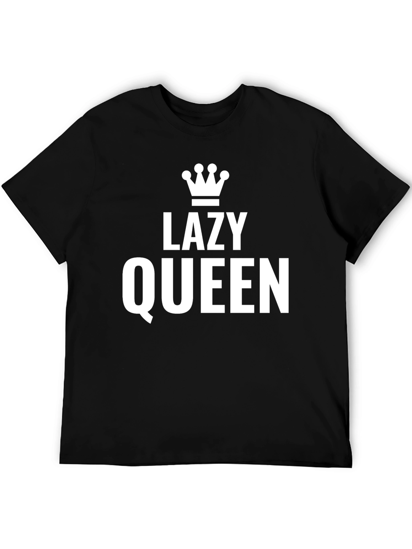 Black Lazy Queen Graphic Tee - Unisex Black T-Shirt view 5