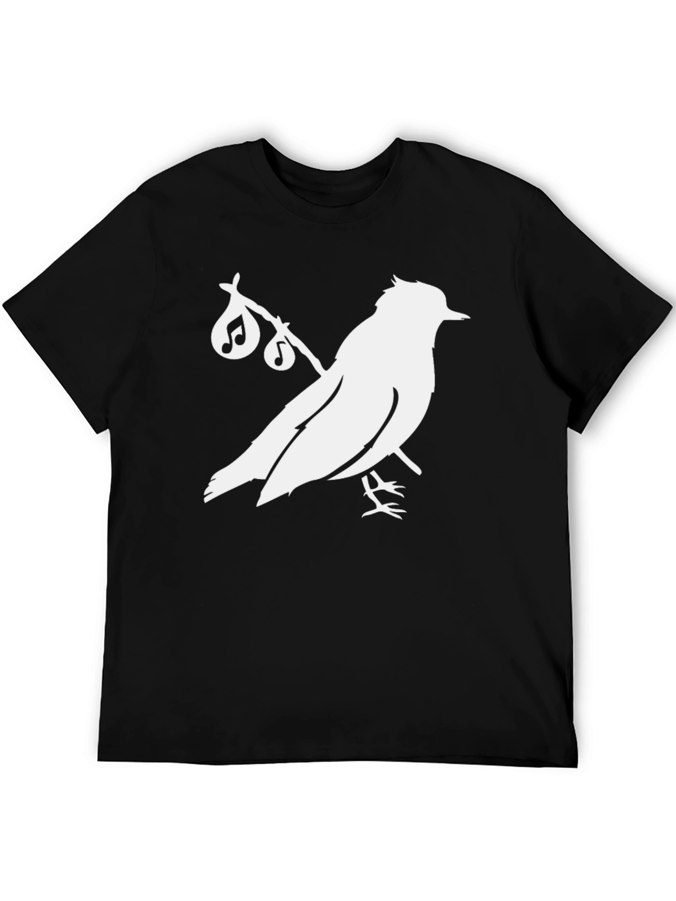 Bird Song T-Shirt - Black Cotton Graphic Tee - 5