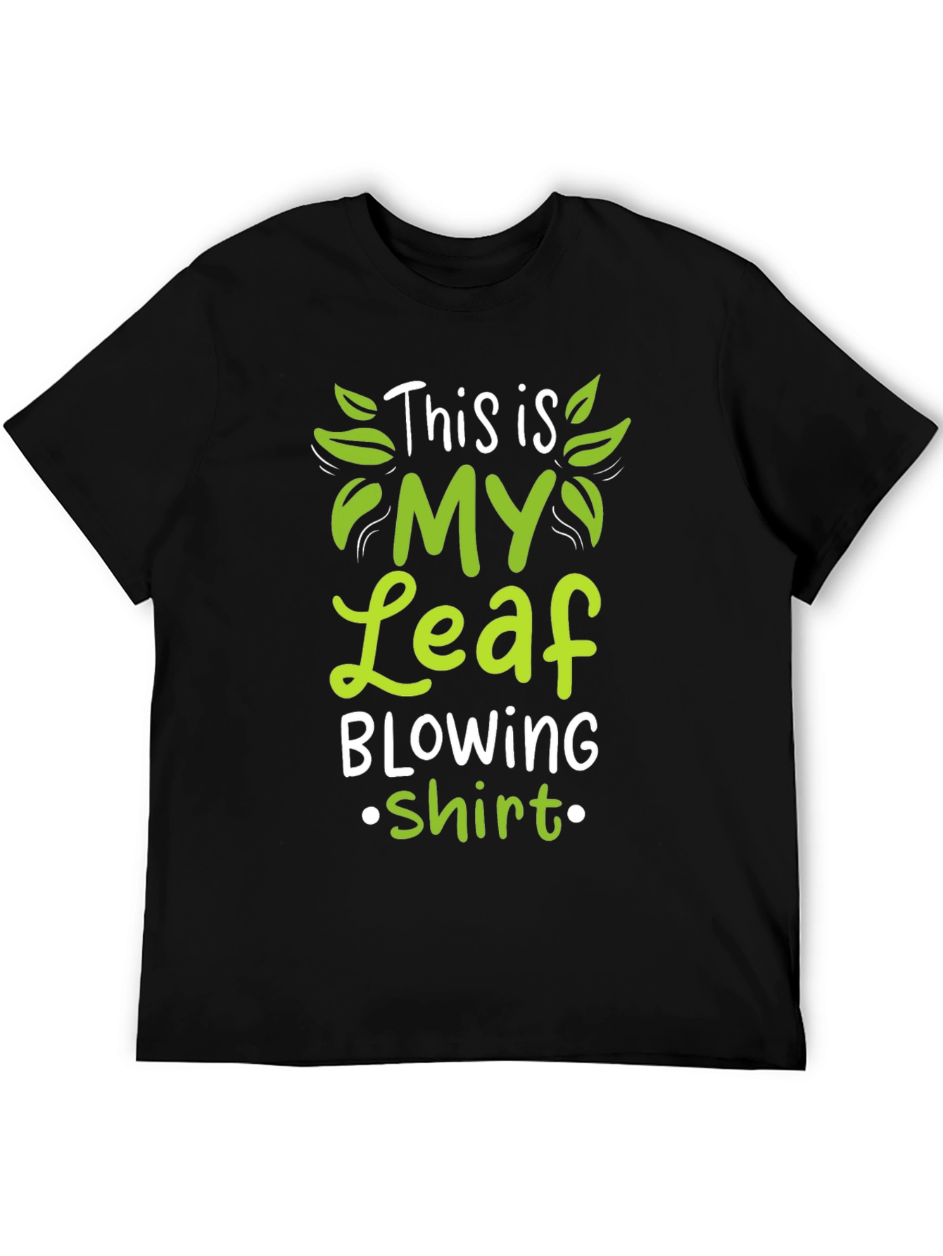 Black Leaf Blowing Shirt - Funny T-Shirt view 5
