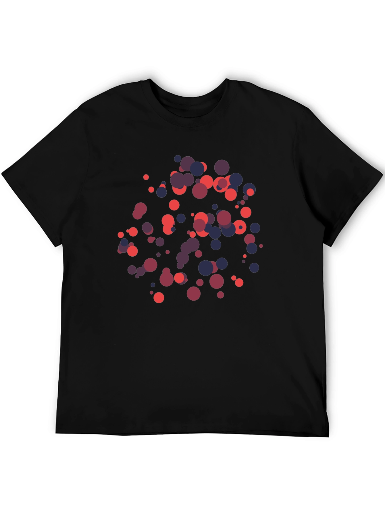 Black Modern Circle Pattern Black T-Shirt view 5