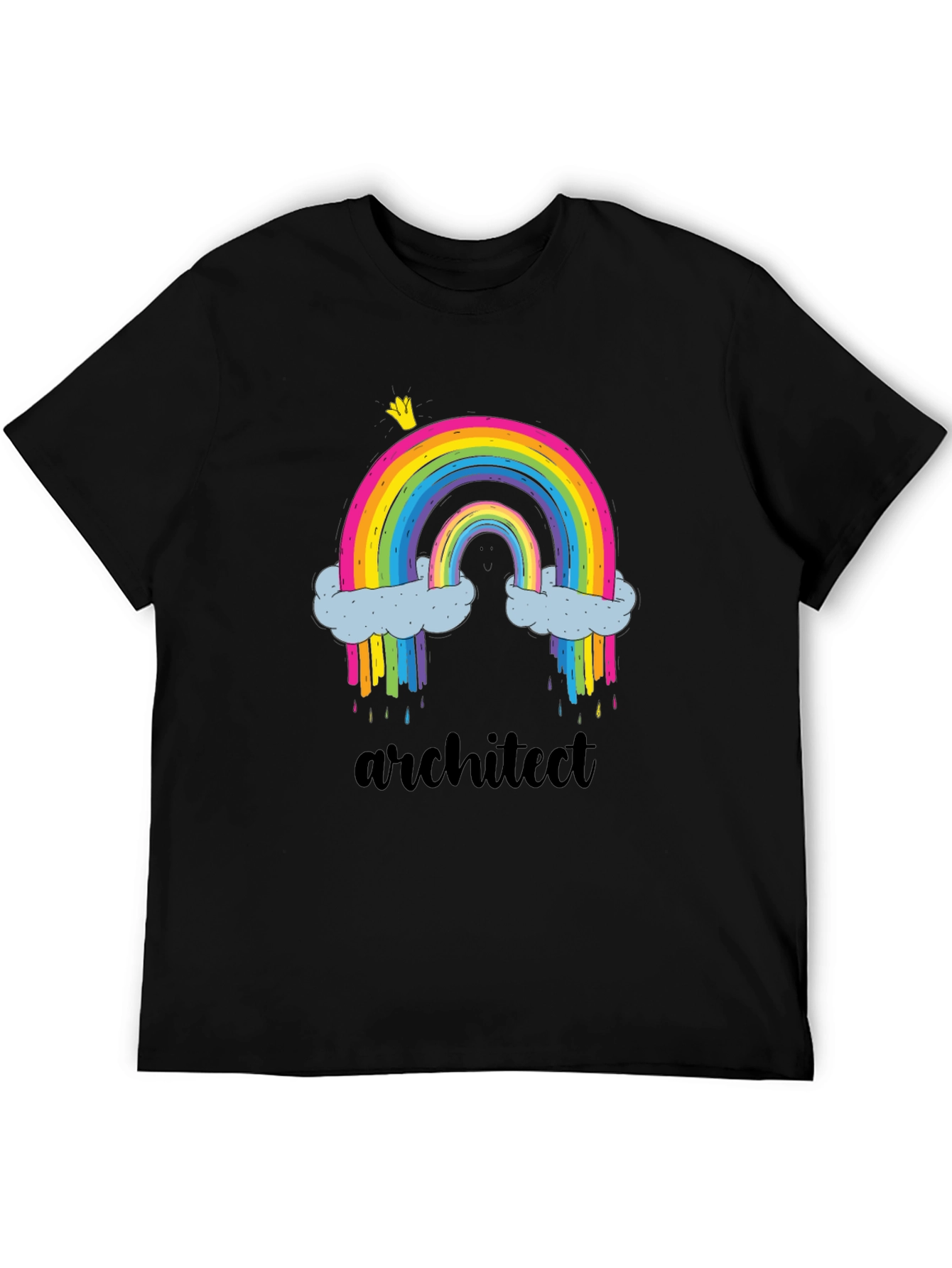 Black Rainbow Architect Graphic Tee - Quirky & Colorful! view 5