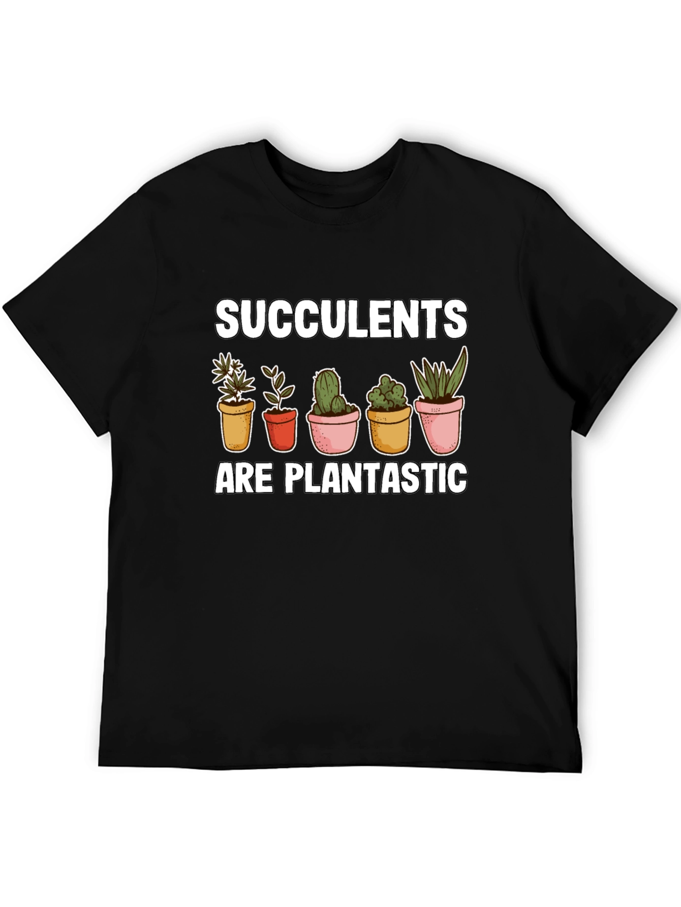 Black Succulents Plantastic Graphic Tee view 5