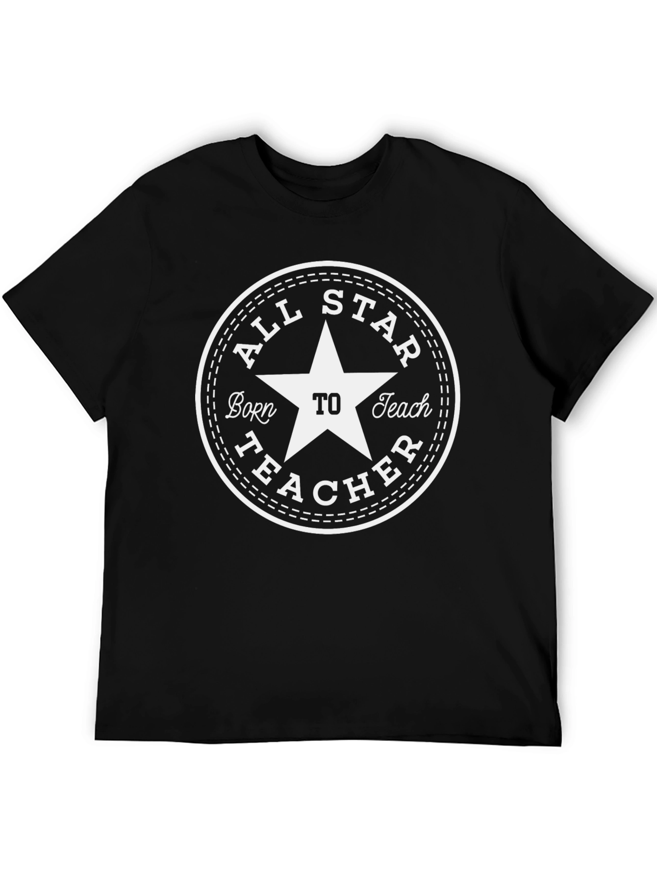 Black All Star Born to Teach Graphic Tee - Black view 5