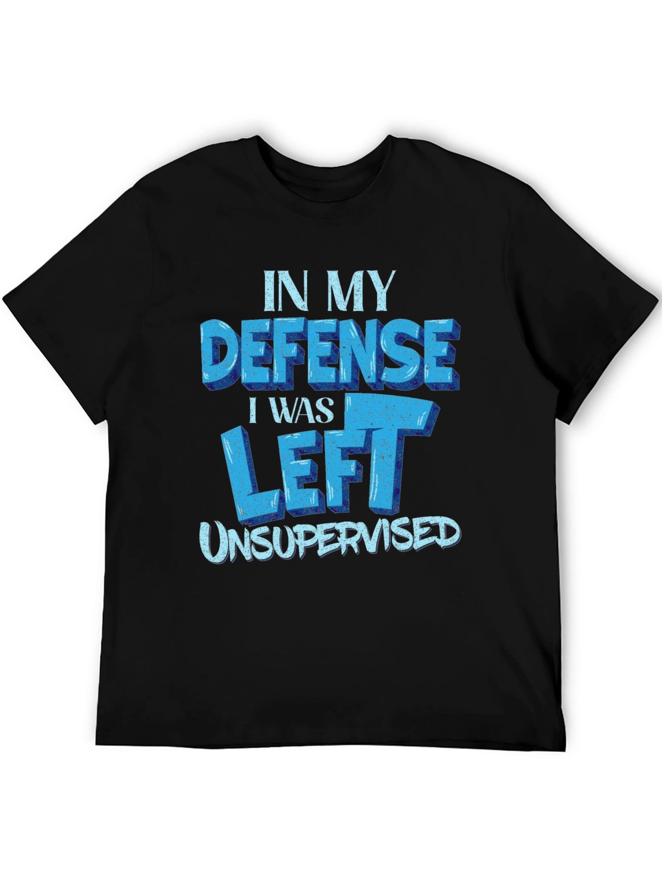 Black Funny 'In My Defense' Black T-Shirt view 5