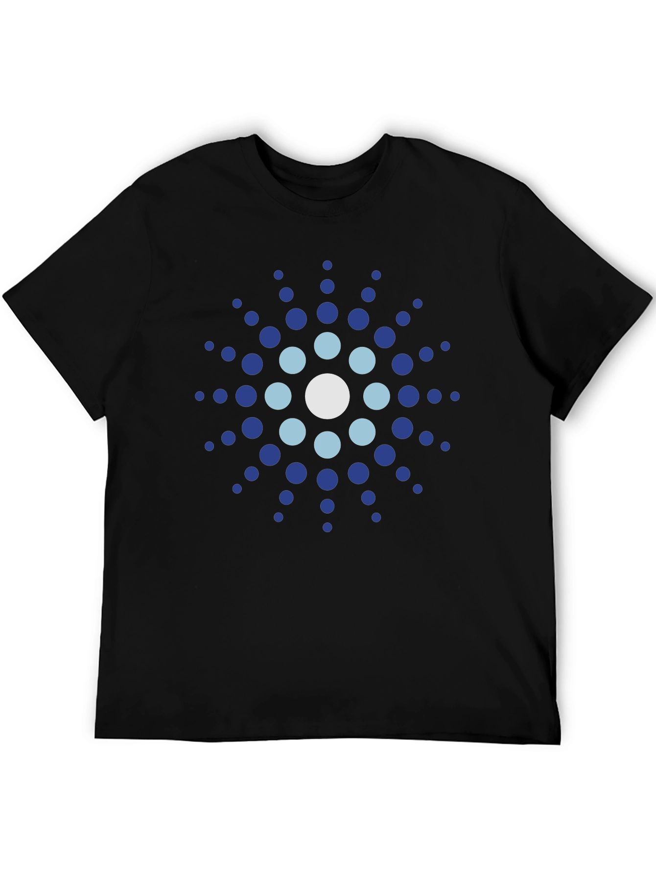 Black Abstract Circle Design Black T-Shirt view 5